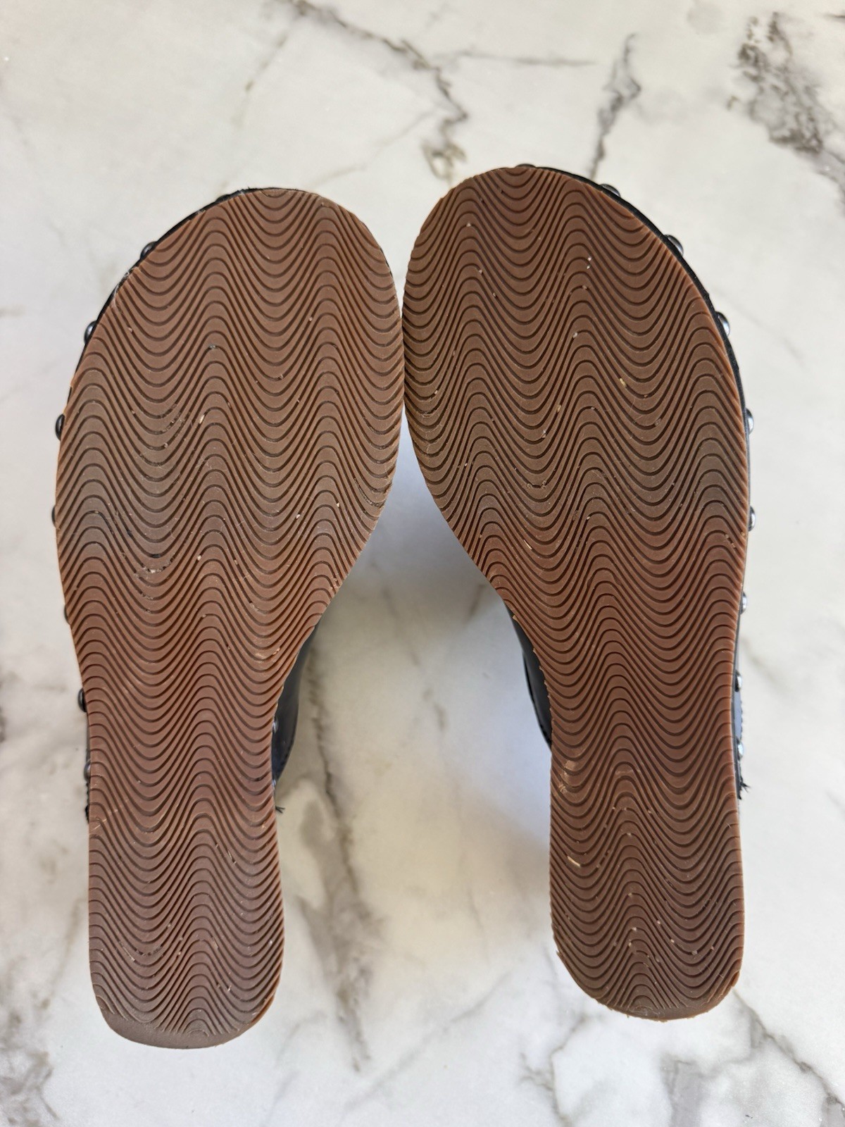 Dansko Clogs Full Grain 39 Black Leather Studded Block Heel Mule