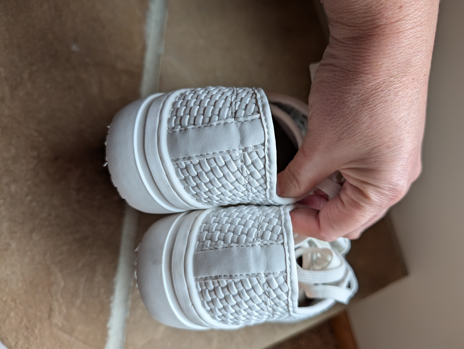 ON 34th Lusille White Woven Lace Up Low Top Sneakers Athletic Shoes Women