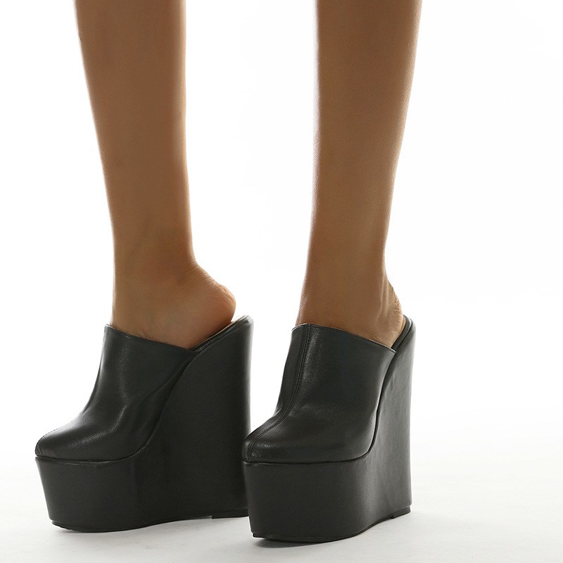 Women’s Super High Wedge Heels Platform Mules Slides Sandals Slippers Thick Sole