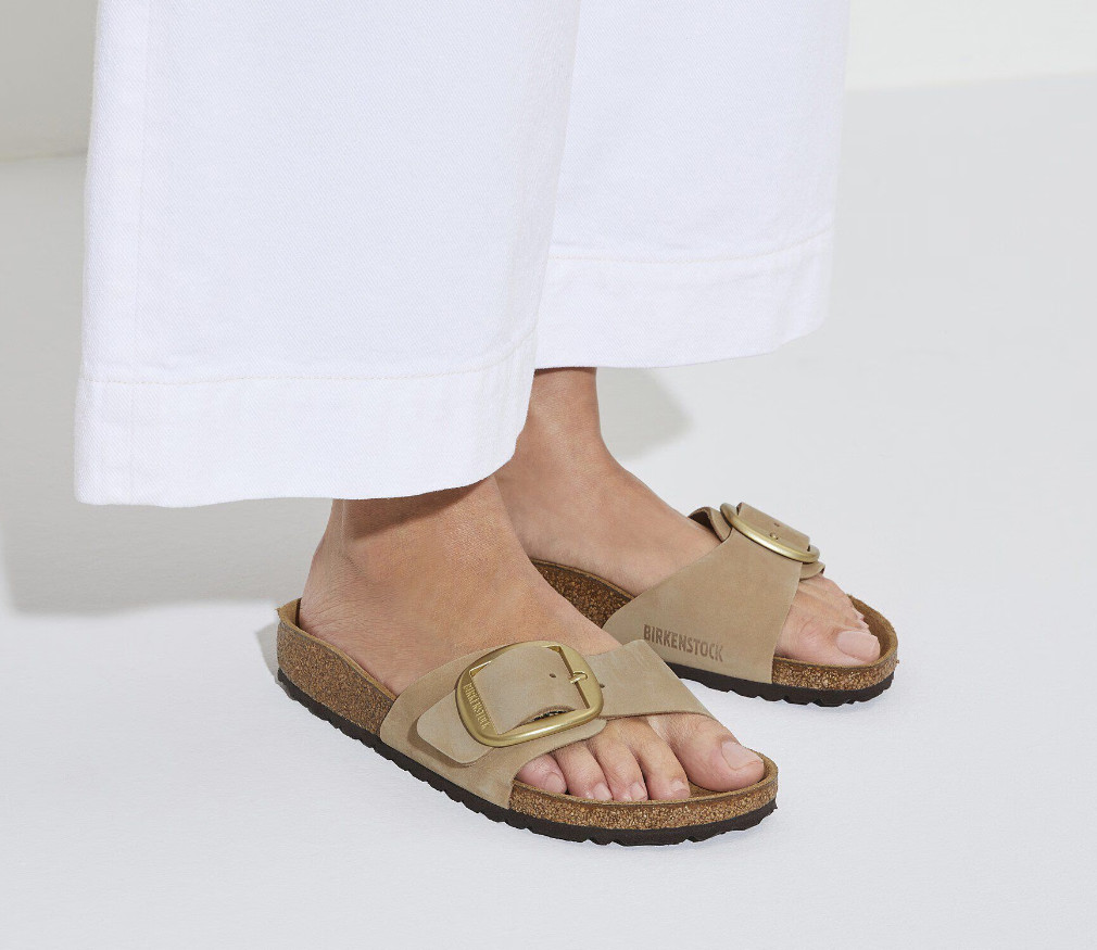 Birkenstock Madrid Big-Buckle Sandals Sandcastle Nubuck Leather Women’s EU 37-41