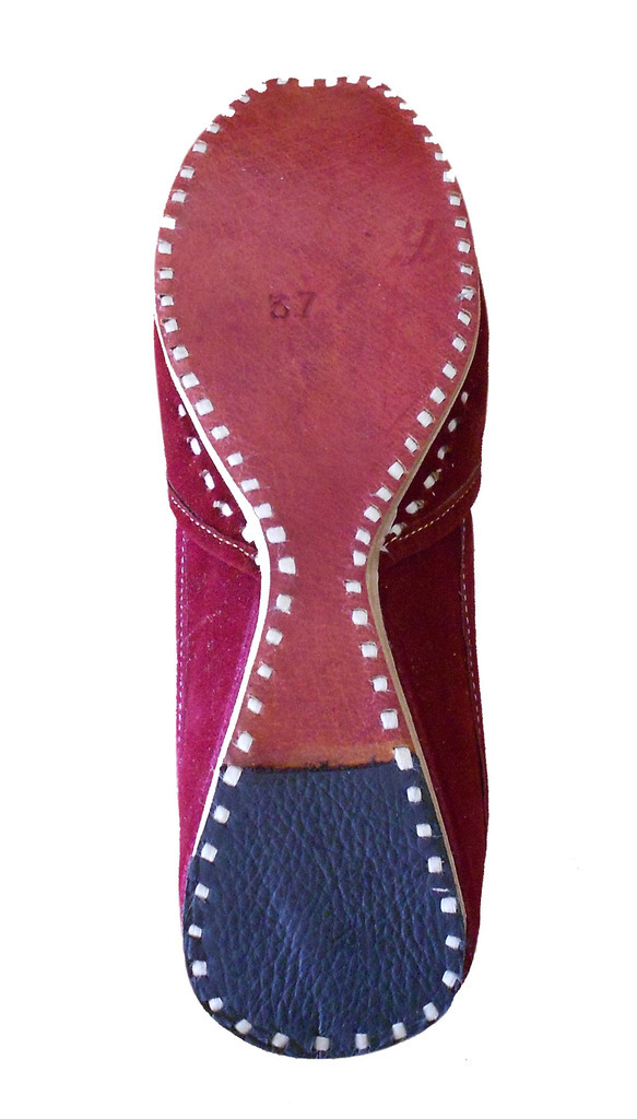 Women Shoes Indian Handmade Mojaries Leather Maroon Flats Loafers Jutties US 6-9