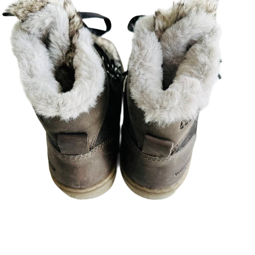 Cougar Daniel Suede Faux Fox Fur Waterproof Boot Pewter Grey NEW Size 36 / 6