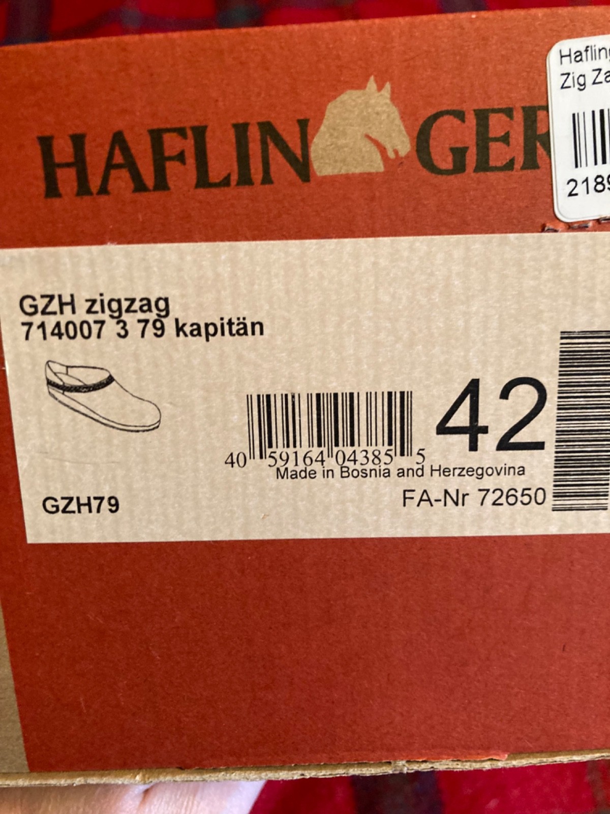 Haflinger GZH Zigzag New in box Size 42