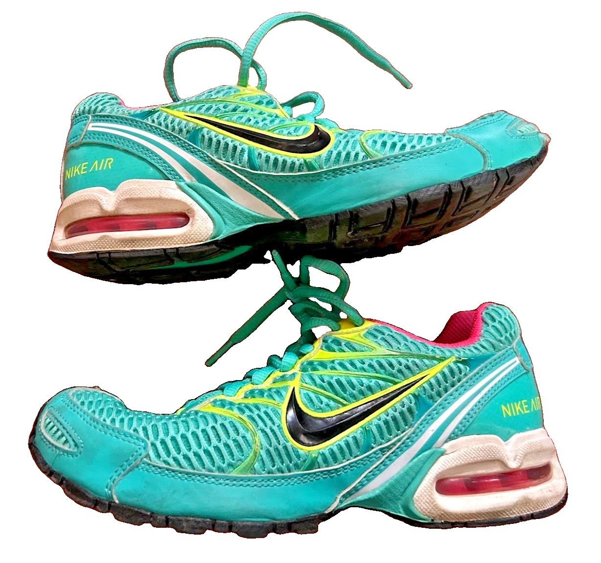 Nike Air Max Torch 4 Womens 6.5 Teal Jade Yellow Pink Running Shoes Gym Sneaker