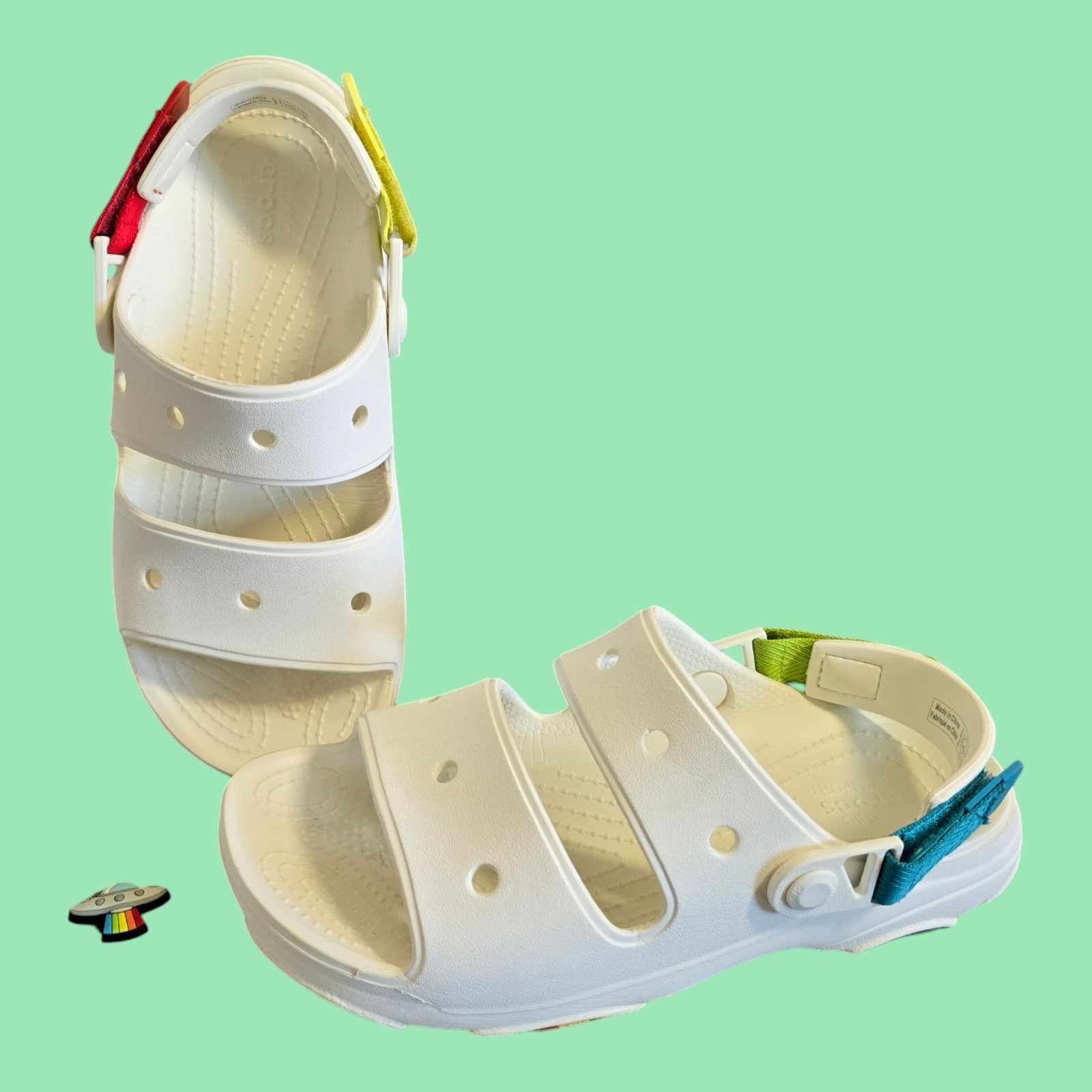 Crocs All Terrain Sandal Shoes #207711 White Men’s Size 5 ~ Women’s Size 7