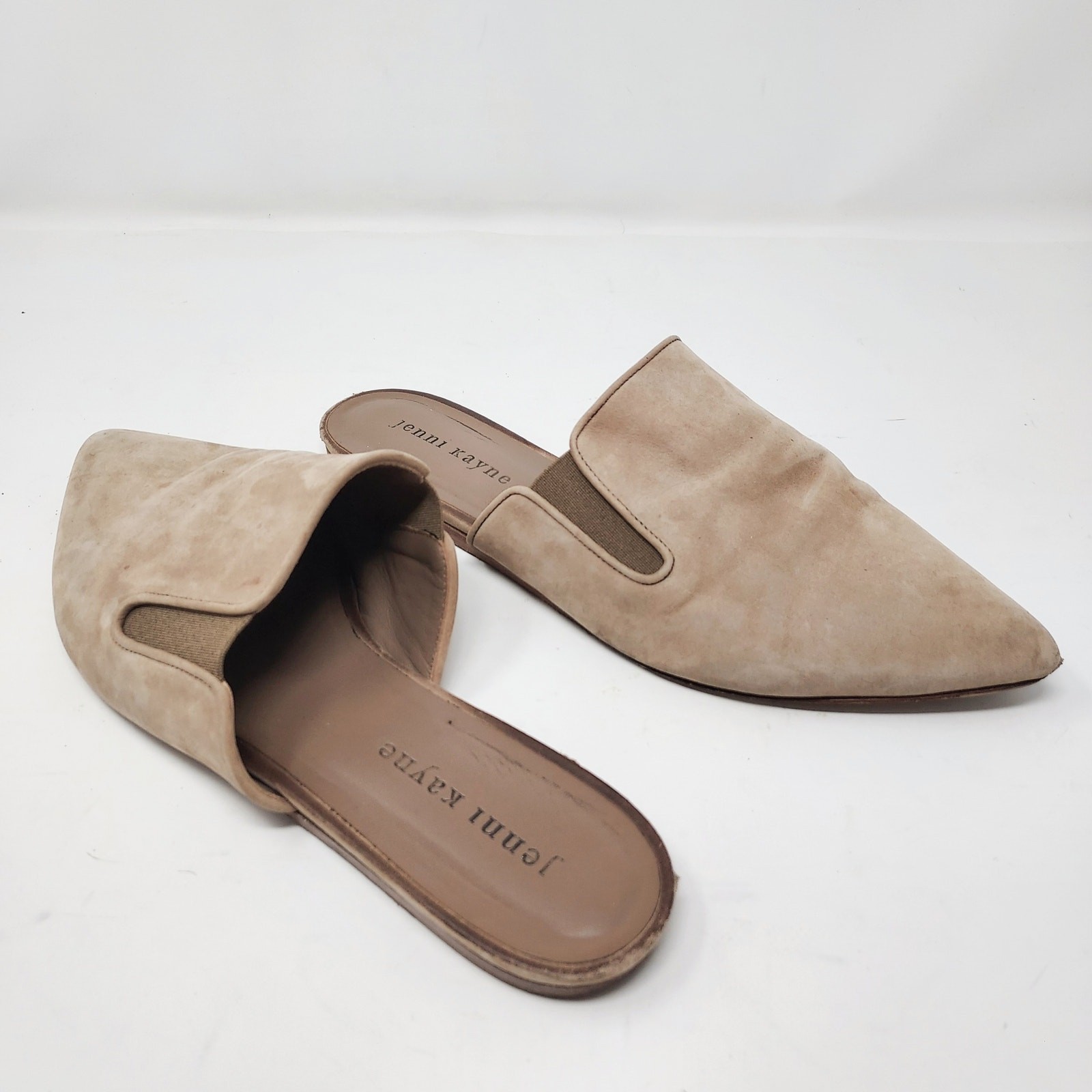Jenny Kayne Beige Suede Mule Slides Pointy Toe Size 8 – FAIR