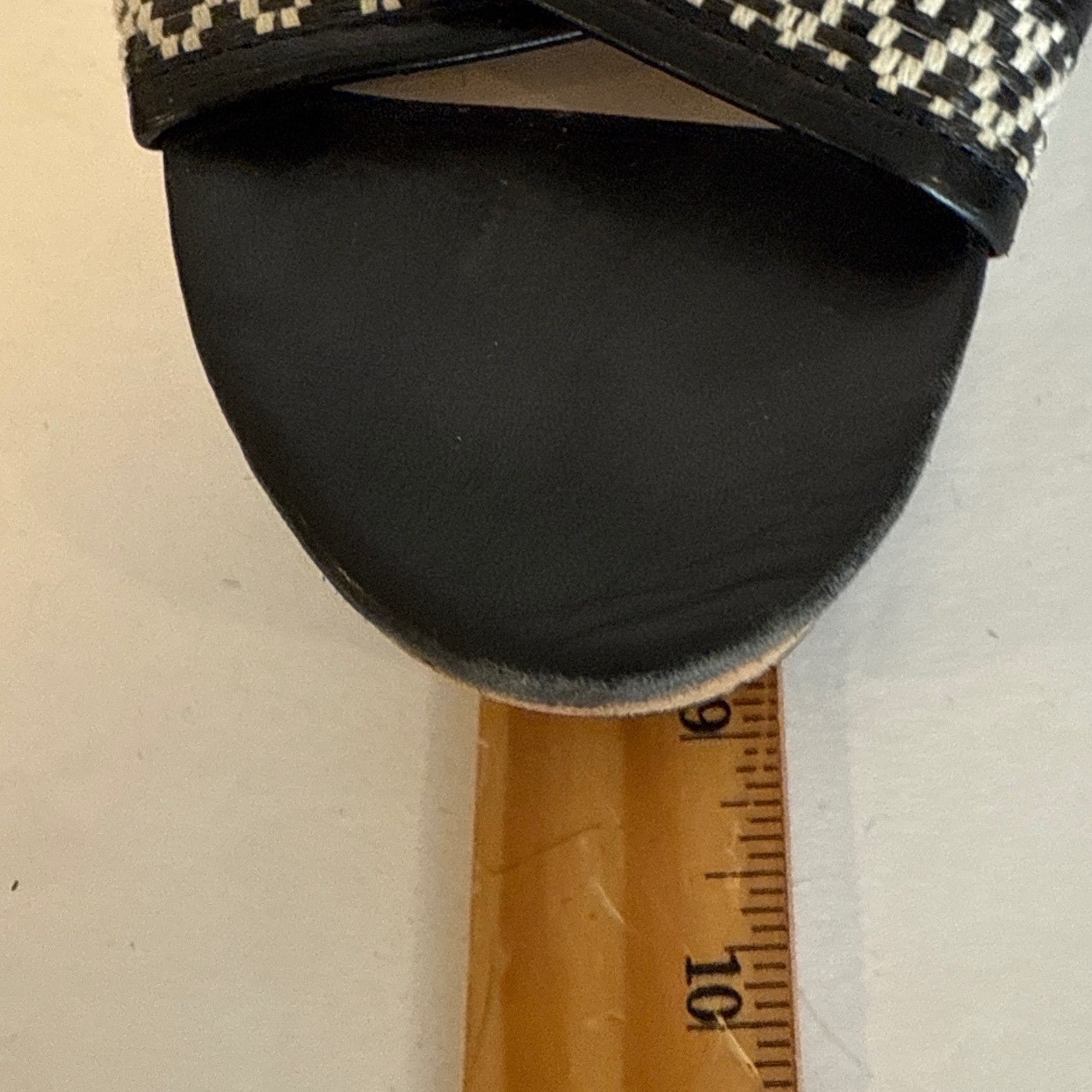 French Connection Black White Woven Leather Cork Lata Espadrille Wedge Sandal 41