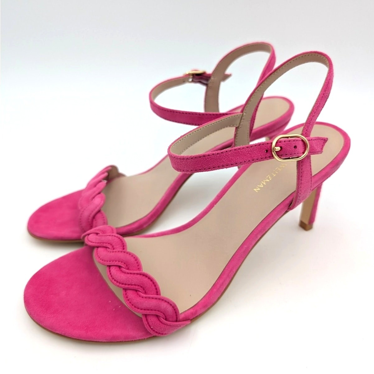 Stuart Weitzman Dancer Twistie Suede Sandal Women’s Pink Size US8B EU38.5