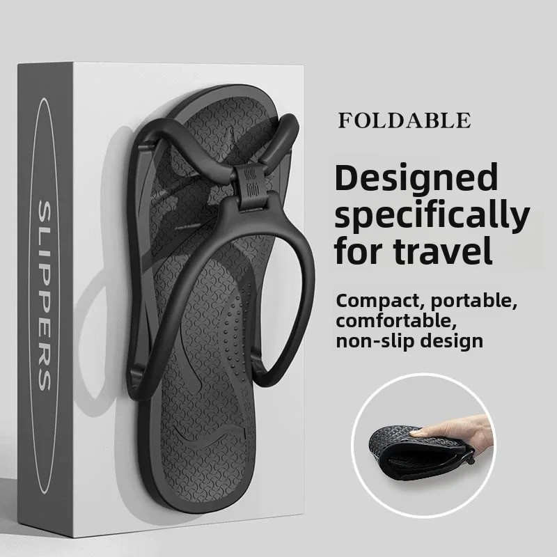 Foldable EVA Travel Slippers Lightweight Non Slip Flip Flops Indoor Outdoor