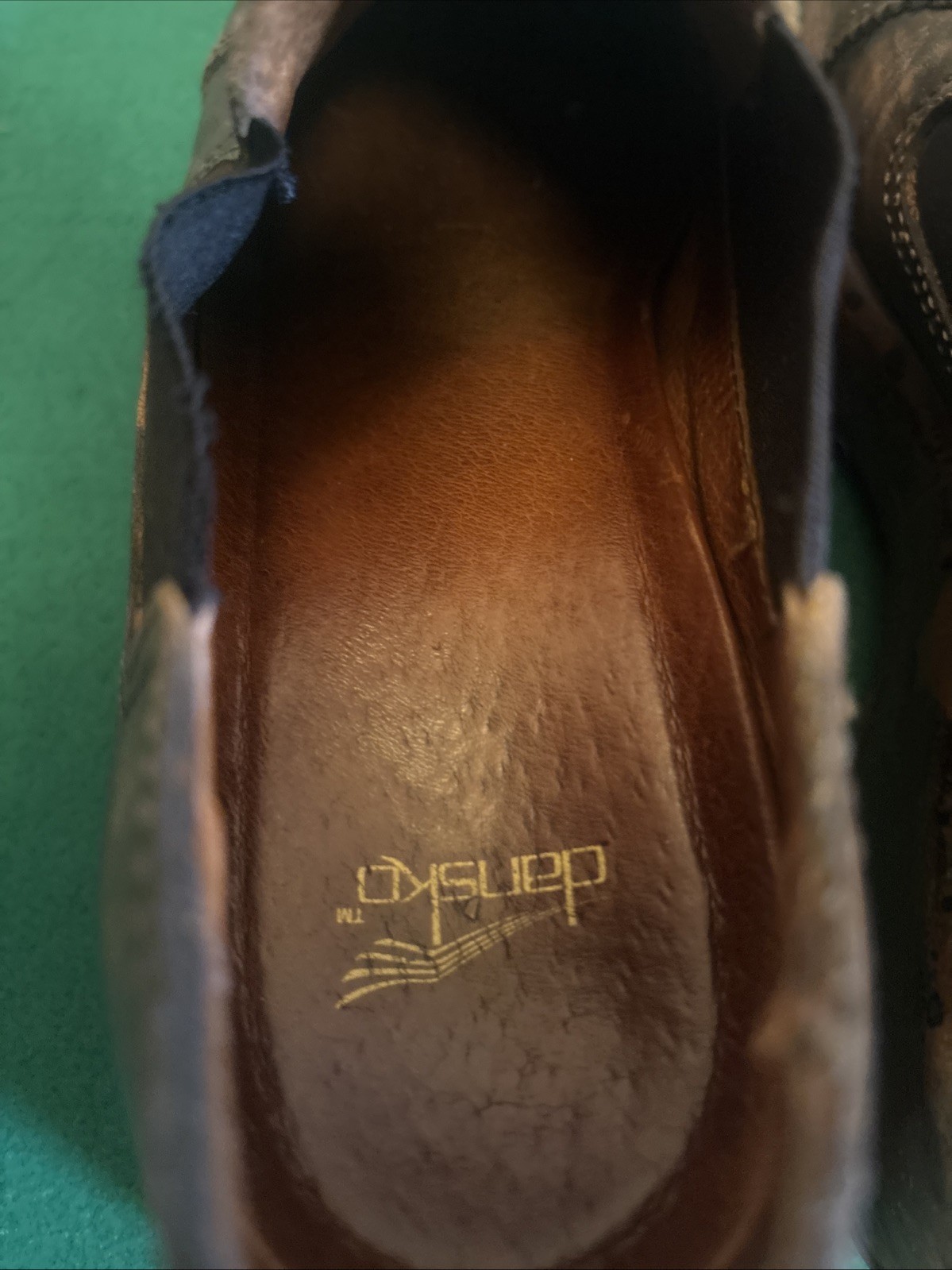 DANSKO Jocelyn Chunky Heel DISTRESSED LEATHER Clogs Shoes Womens US 6 6.5 EU36