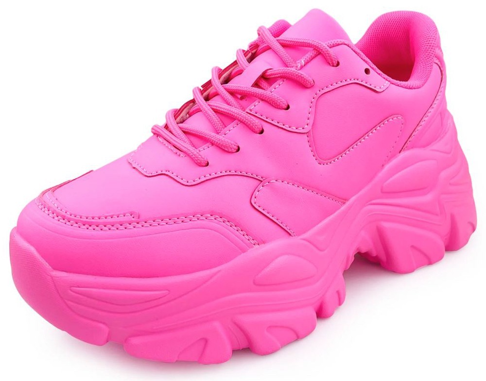 Berness Women Chunky Platform Sneakers Trainer Thick Sole Walking BLAIR Hot Pink