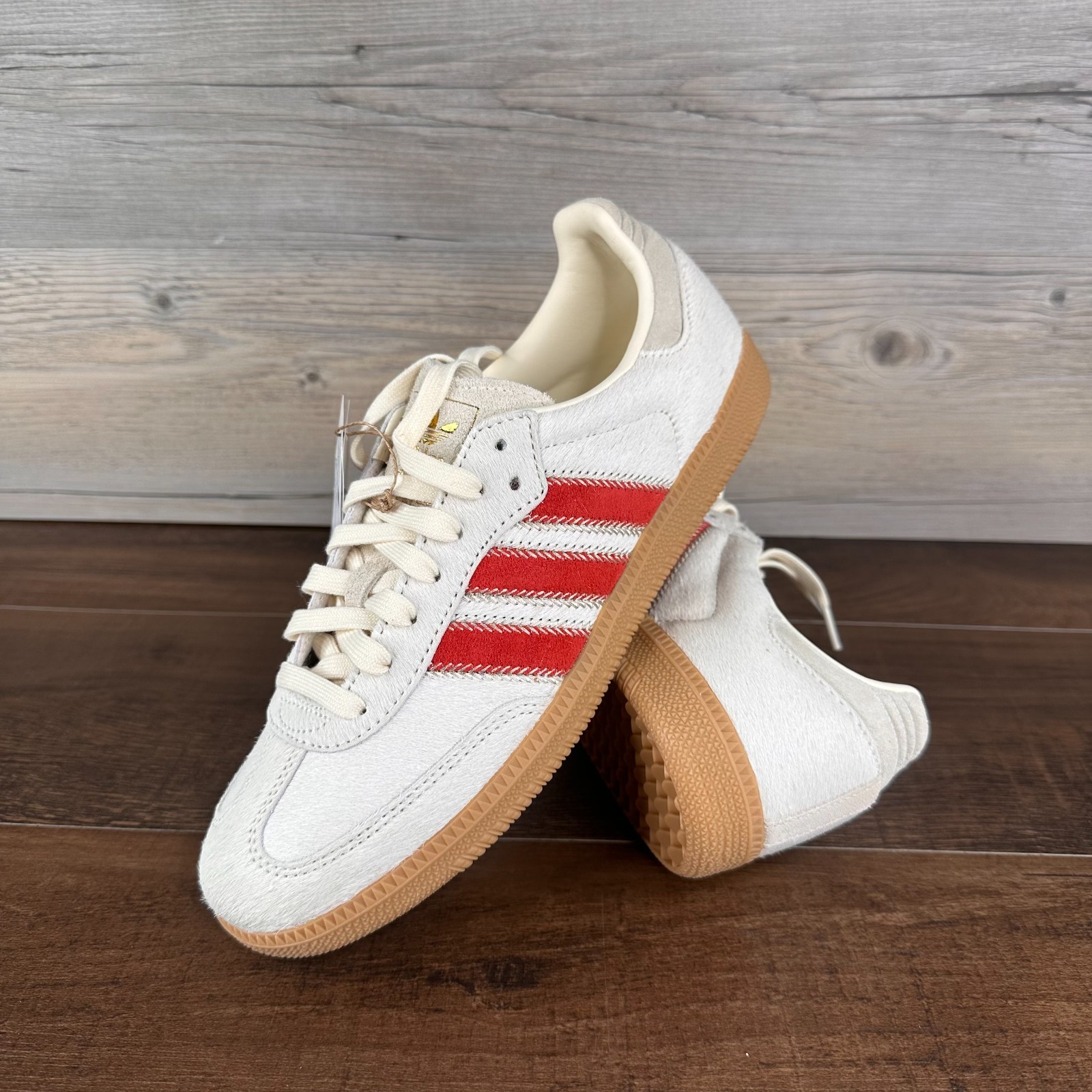 adidas Samba OG Womens Size 10 Wonder Beige Cream White Better Scarlet JS3935