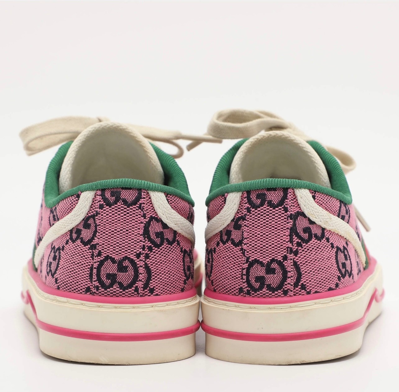 Gucci Tennis 1977 Size 36 Pink GG Canvas Low Top Sneakers