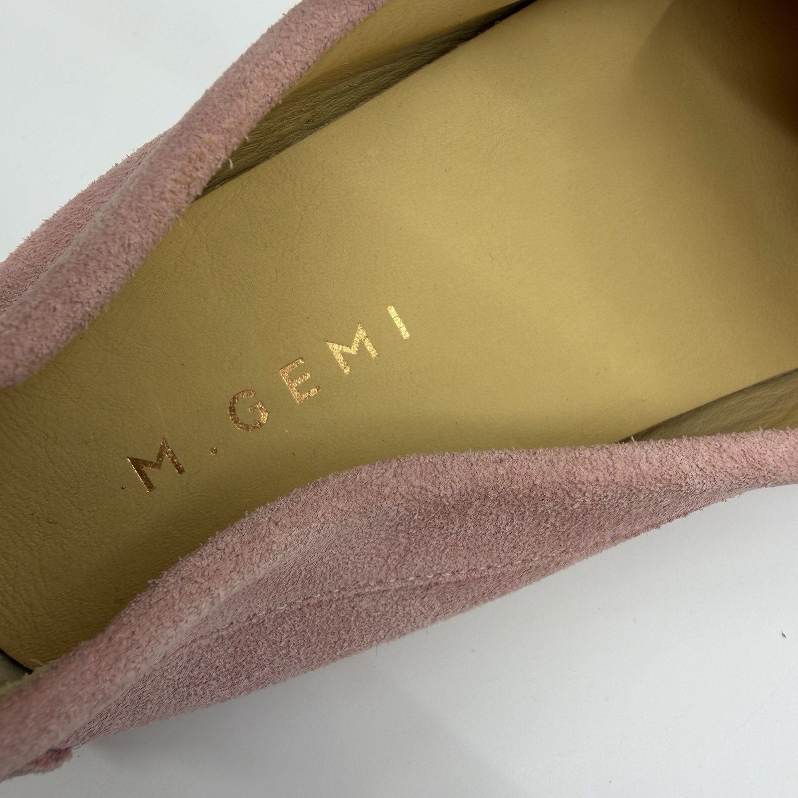 M Gemi The Felize Italy Suede Moccasins Pale Blush Women’s 39.5 / 8.5W Or 9N