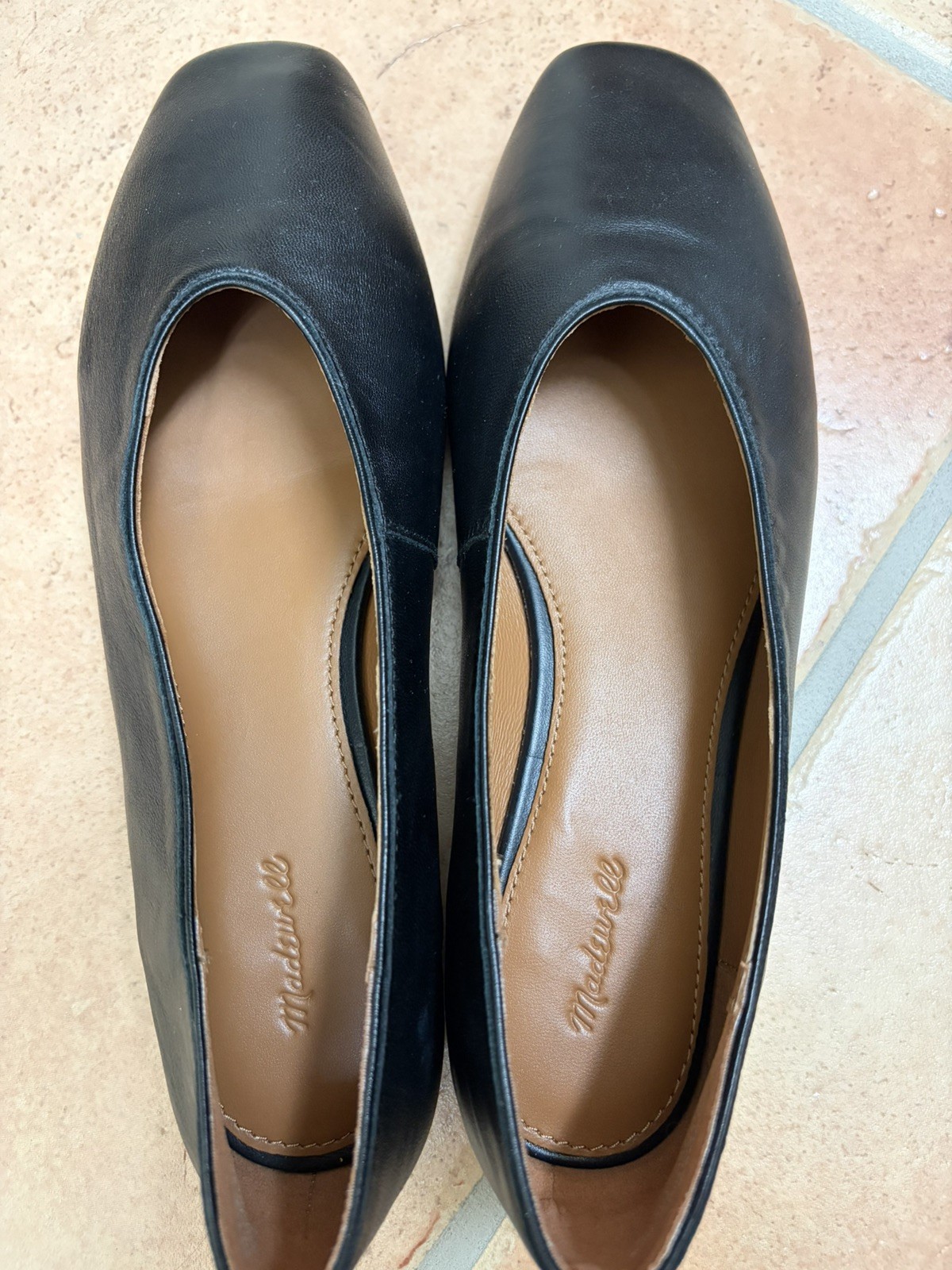 Madewell The Kylie Ballet Flat Napa Leather Size 8 Black