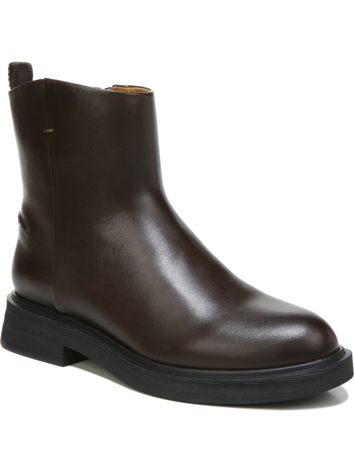 FRANCO SARTO Womens Brown Back Pull-Tab Bealy Block Heel Leather Booties 6.5 M