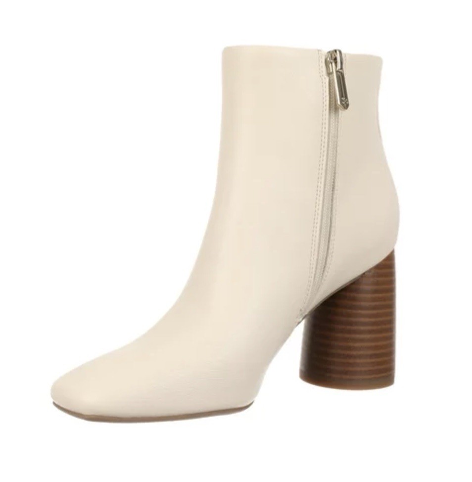 Sam & Libby Women’s Size 10 Carlson Vanilla Ankle Boot Chunky Round High Heel