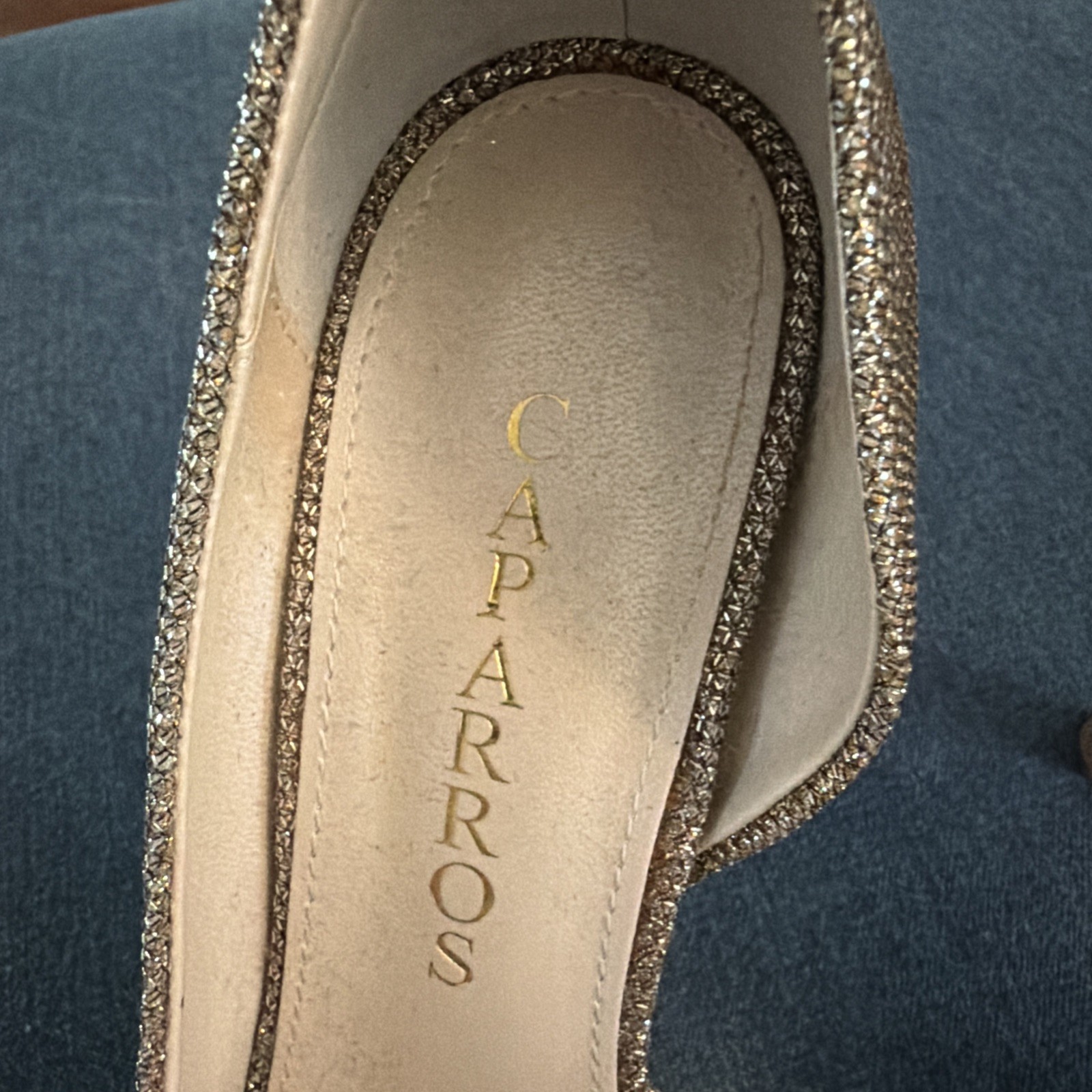 Caparros Gold Glitter 4” Comfort Heels | Party/Cocktail Ready 6B EUC