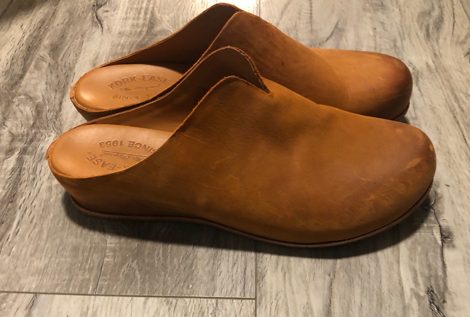 Kork-Ease Para Mule Slip On Low Wedge – Brown Leather Terra – Size 11 M EUC