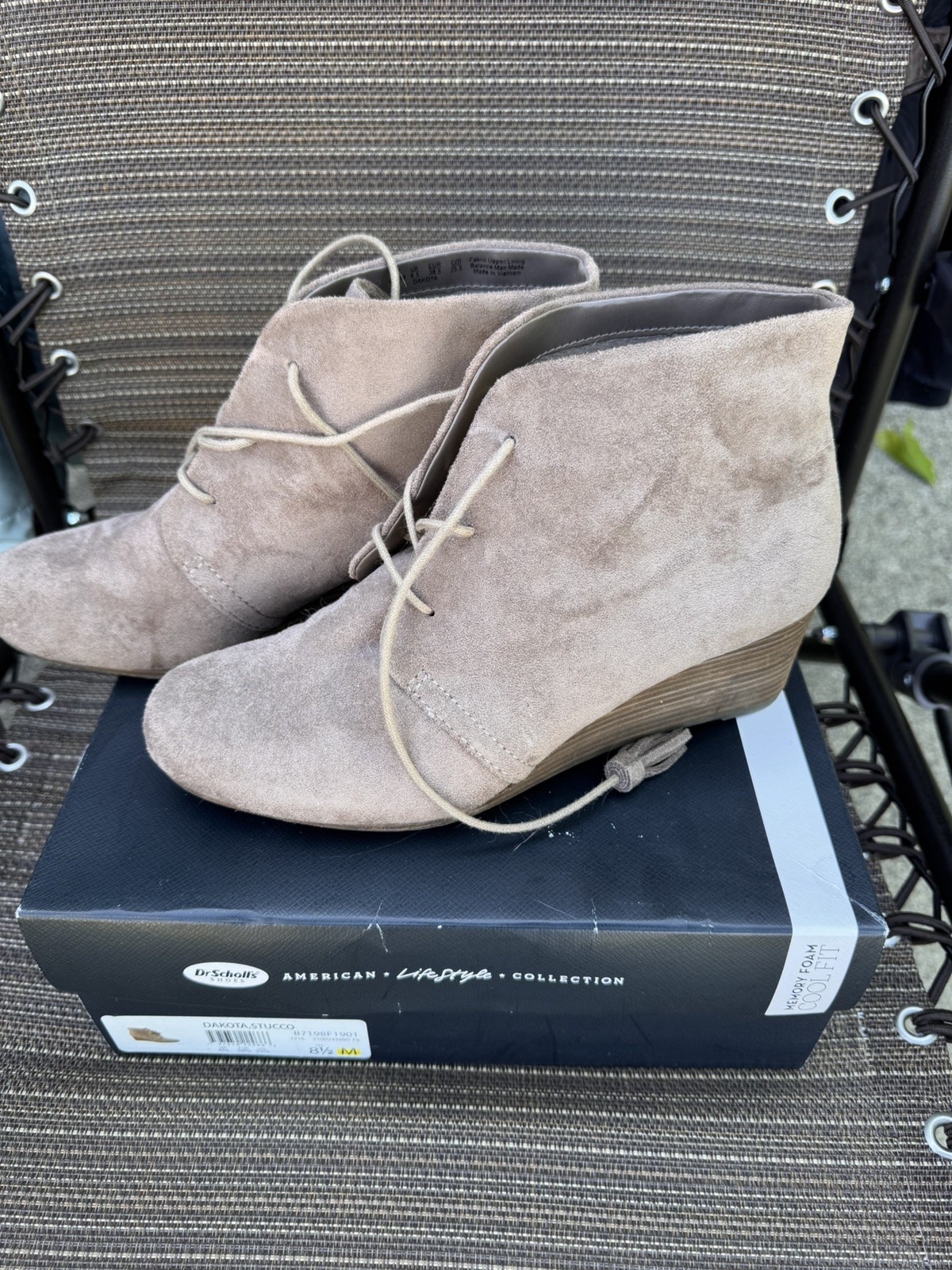 Dr. Scholl’s Dakota Women’s Faux Suede Boho Wedge Boots Size 8.5
