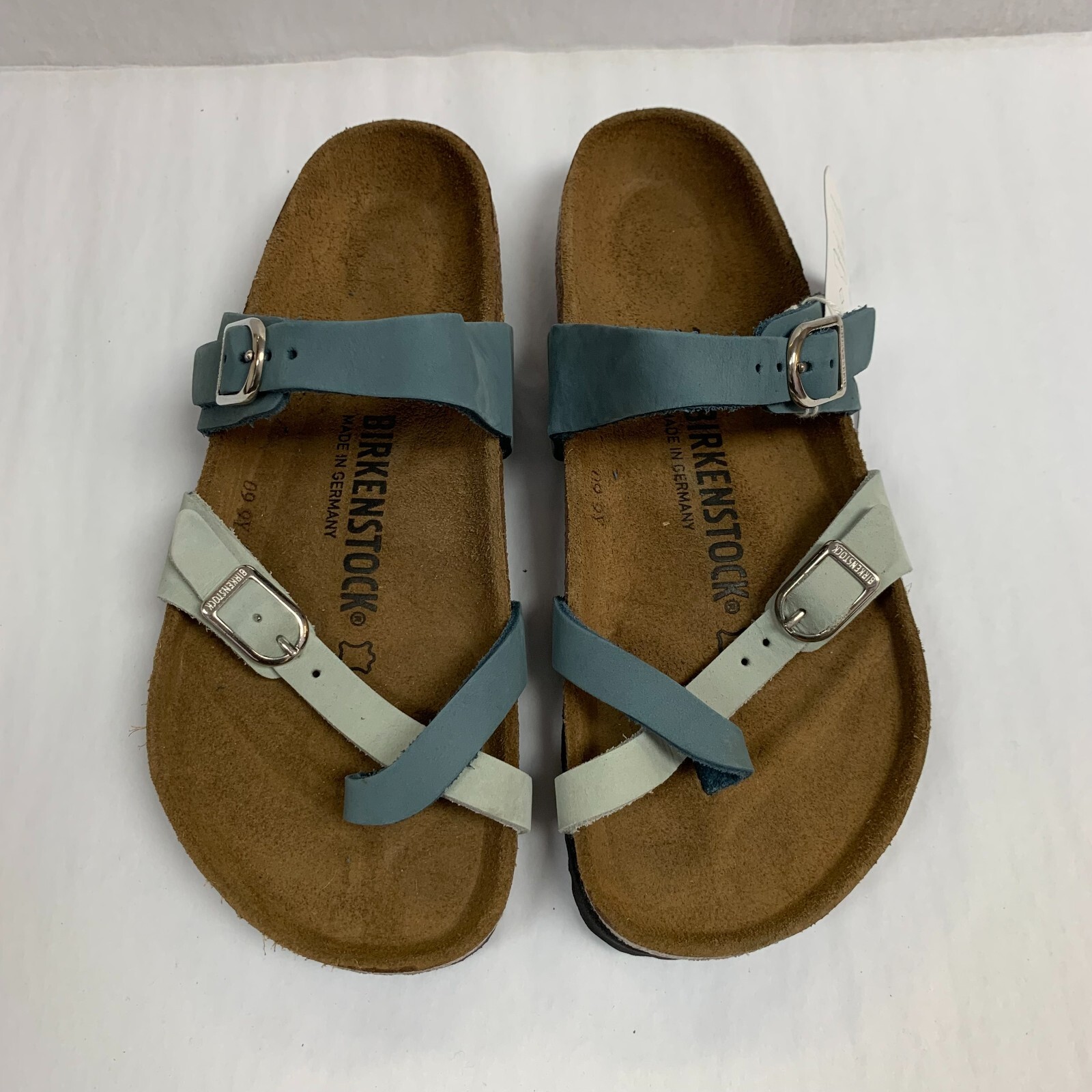 Birkenstock New with Box Mayari Dove Blue/Mineral Nubuck Leather Reg Select Size