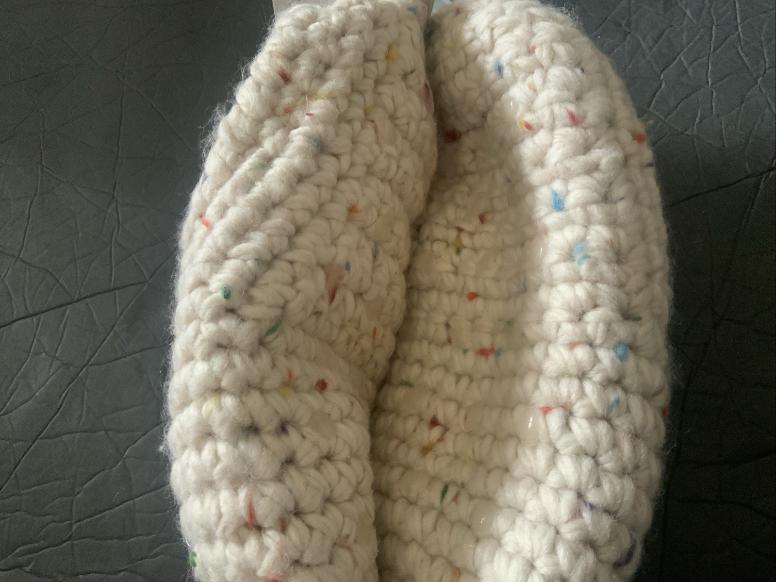 NWT LEMON Cabin Knitted Sand Colors Cottage core Sz M/L Slippers Sherpa