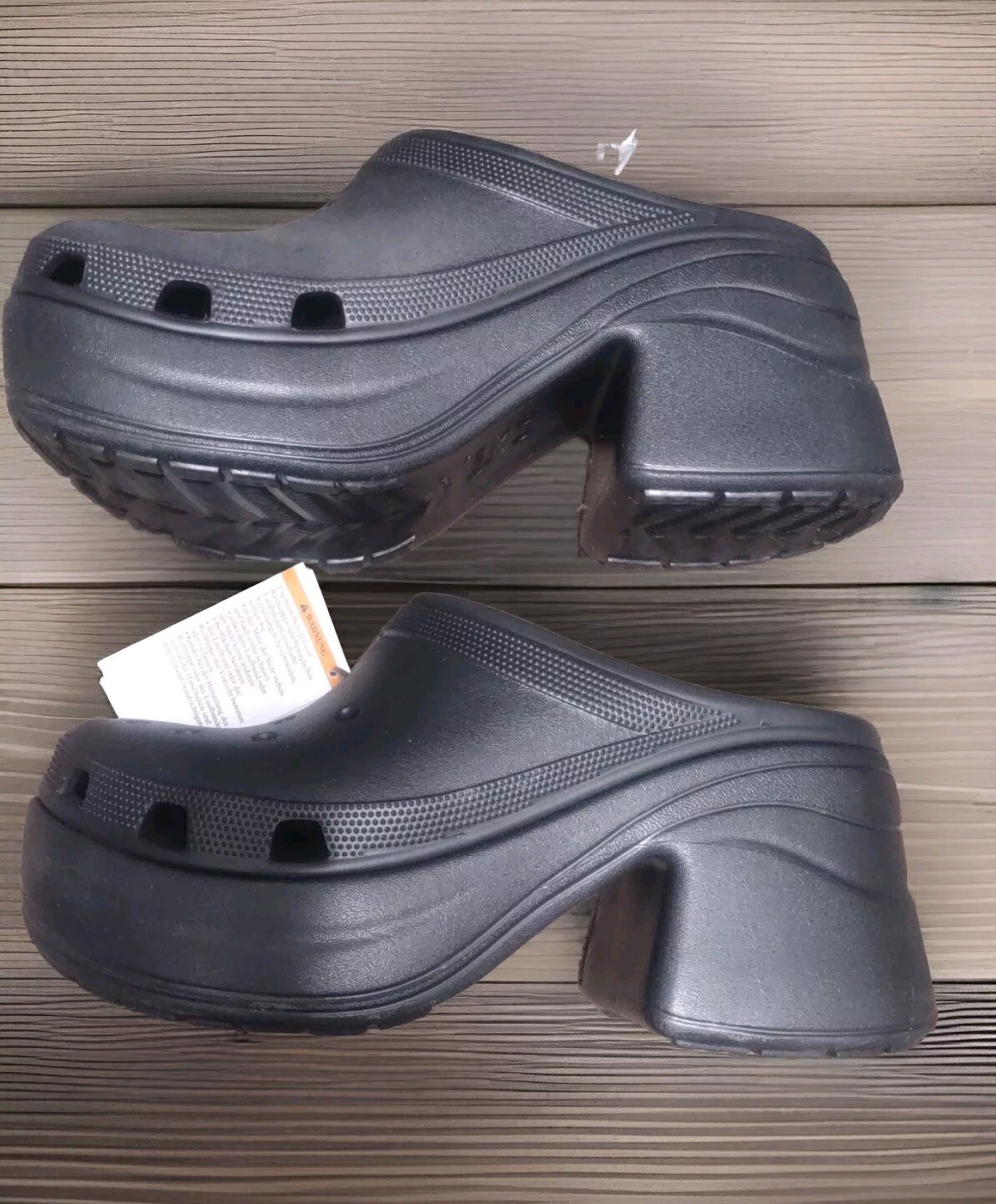 NEW! CROCS SIREN PLATFORM CLOGS Black Chunky Platform Slides Unisex Size 12W 10M
