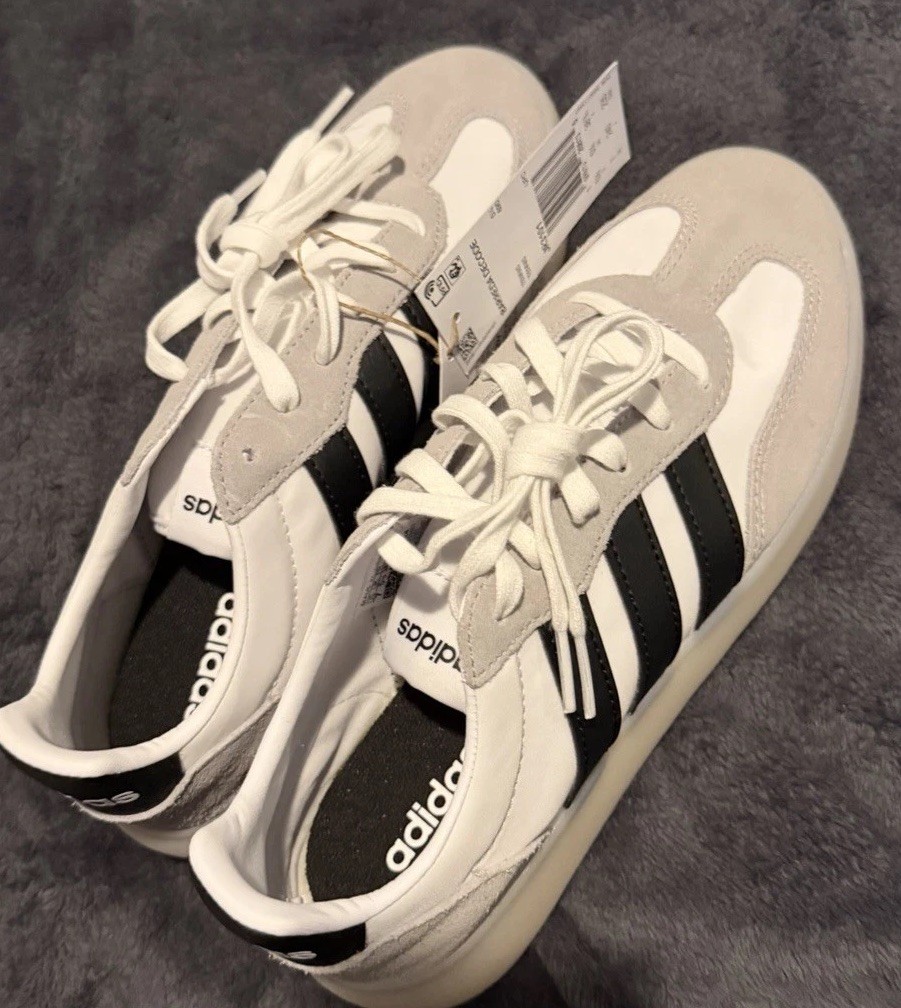 Adidas Barreda Decode Women’s 5.5 Low Top Lace-Up Sneakers White/Black/Gray