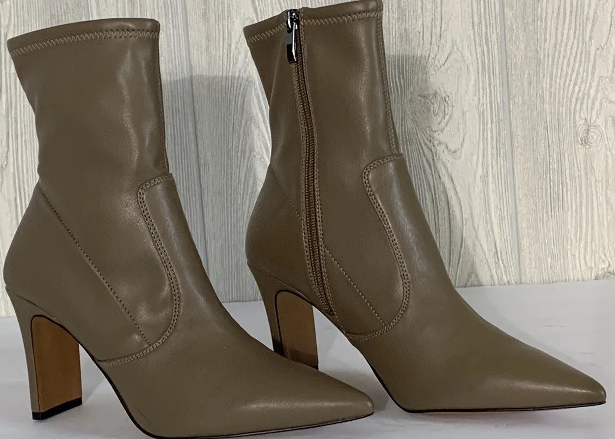 Franco Sarto Faux Clay Leather Avana Women Calf High Boots Size 6.5M 3.5″ Heel