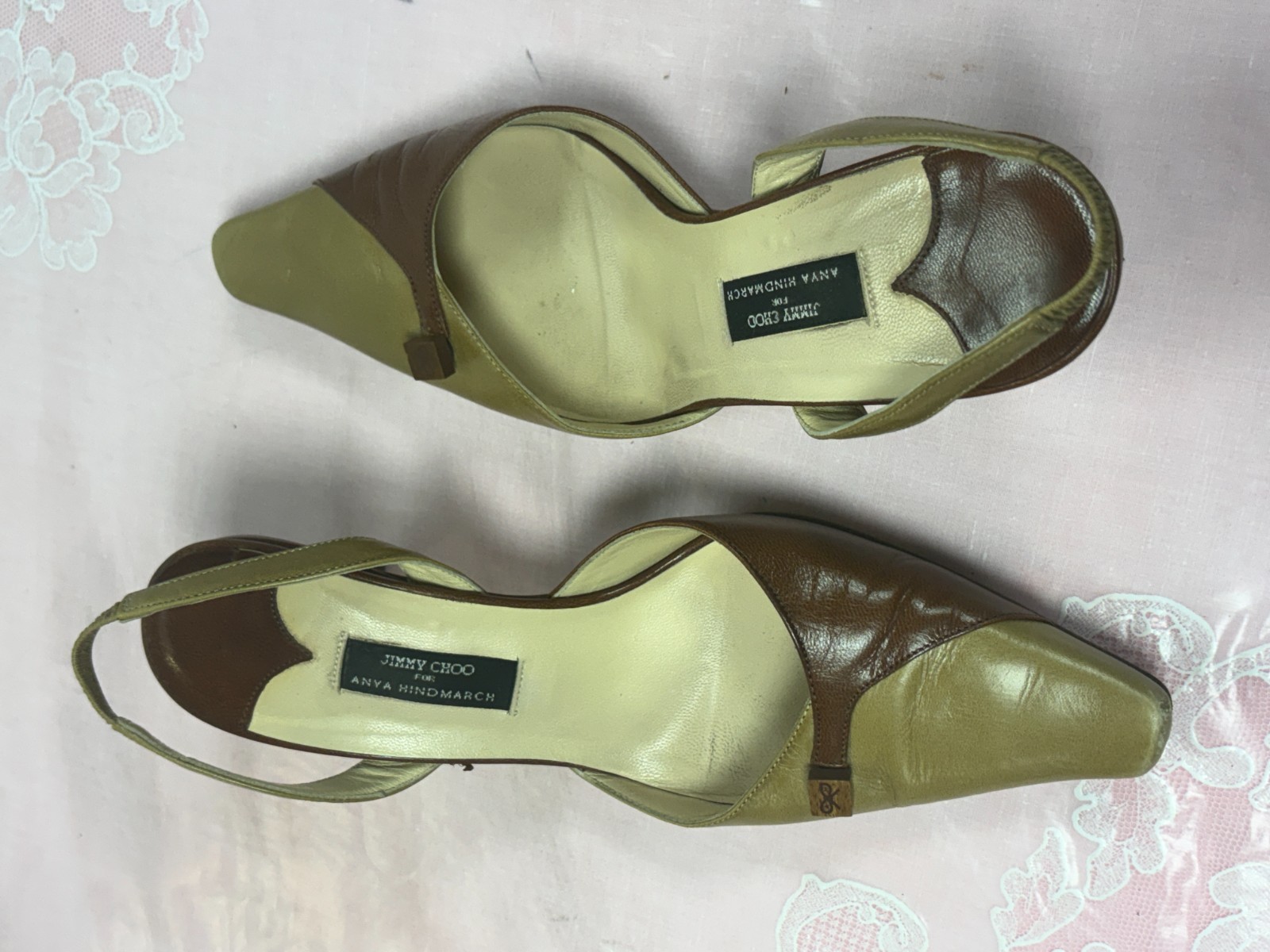 Jimmy Choo for Anya Hindmarch-Women-Beige/Brown heel Shoesd.Us Sz-6/Eur-36,5.Ita