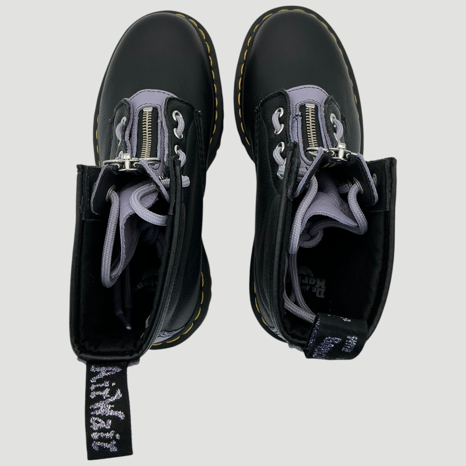 Dr. Martens 1460 8-Eye Zip Heart Women’s Size 6 Black Leather Boots NIB