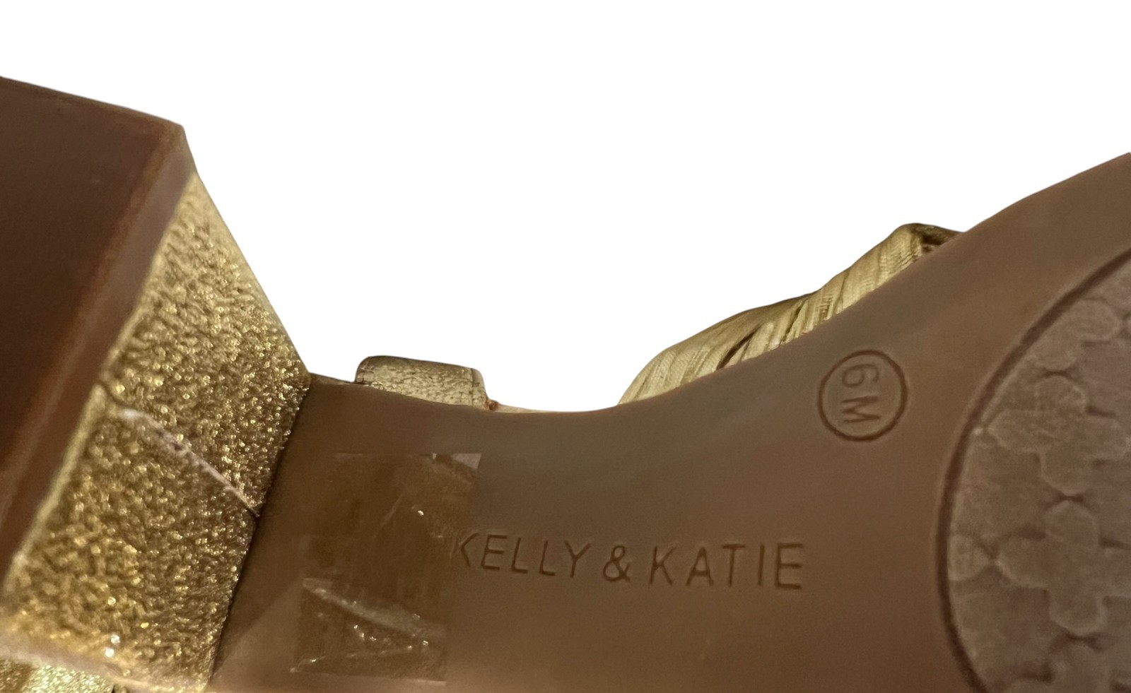 Kelly & Kate Gold Glittery Heather Platform Heels w Bow US 6 Formal Bridal