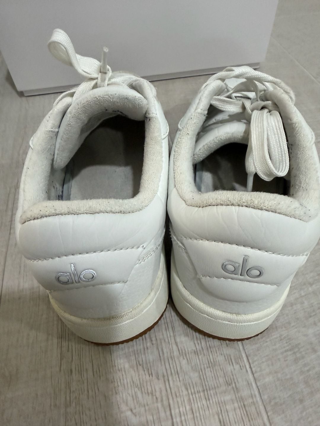 Alo X 01 Classic White Leather Sneakers w/ Gum bottom
