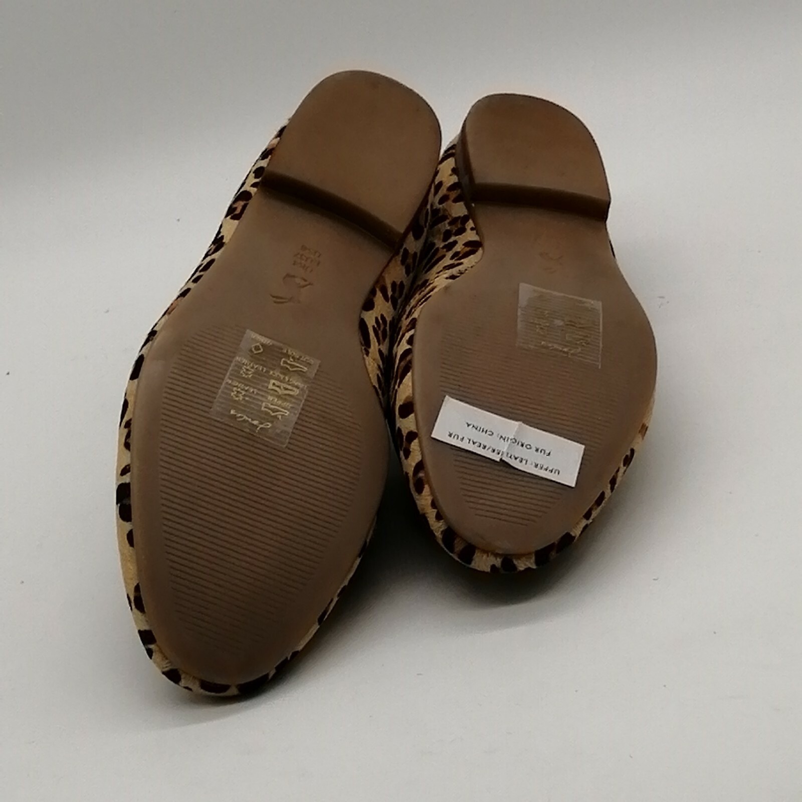 Joules Shoes Womens Lexington Leather Loafers Leopard Print Moc Toe 6 NEW