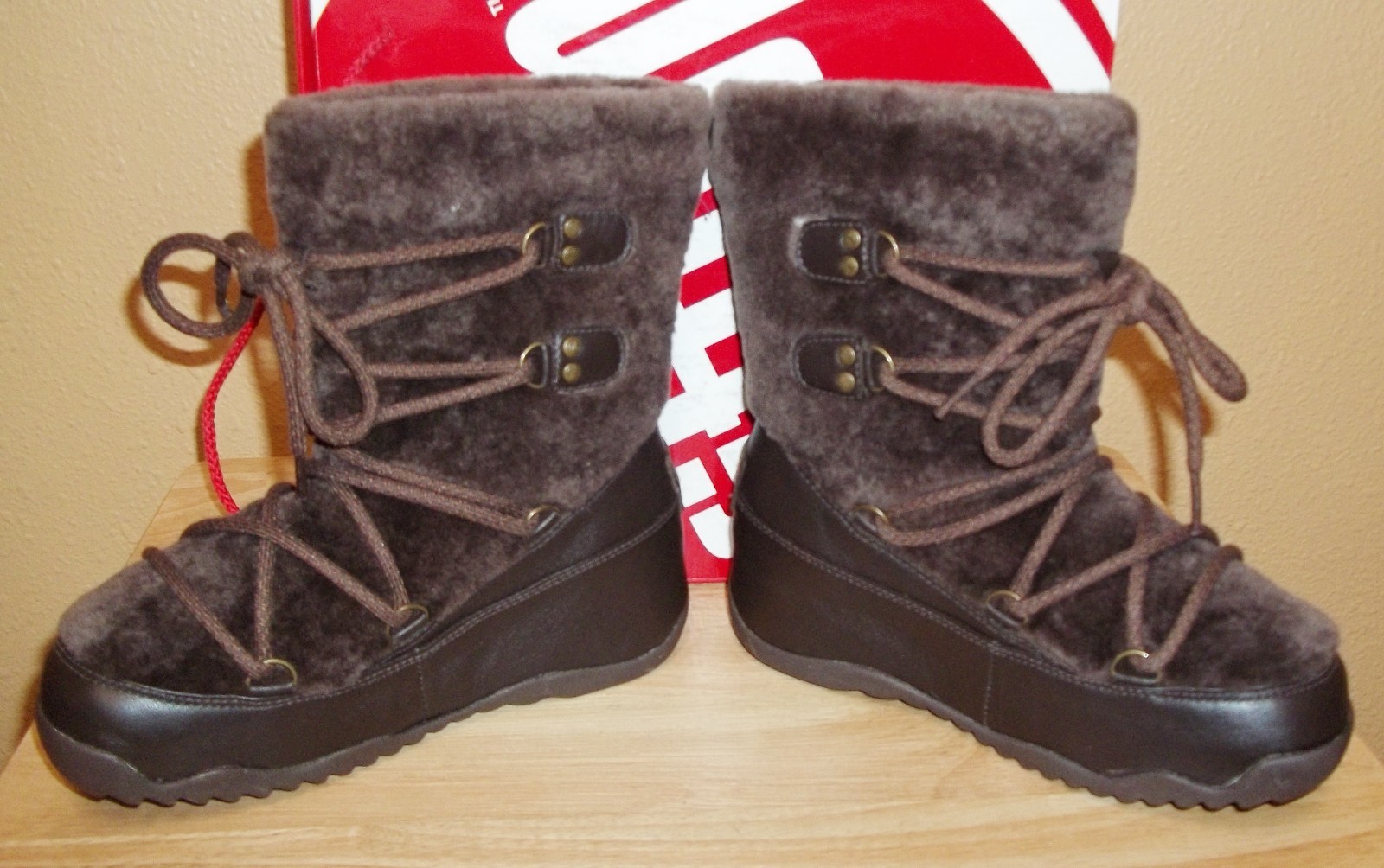 FitFlop Super Blizz Womens Winter Pull-on Boots Chocolate New US 5 / UK 3/ EU 36
