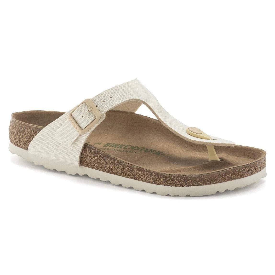 Birkenstock Women’s Gizeh Vegan Canvas Eggshell Sandals 38 EU 7W/5M NWB