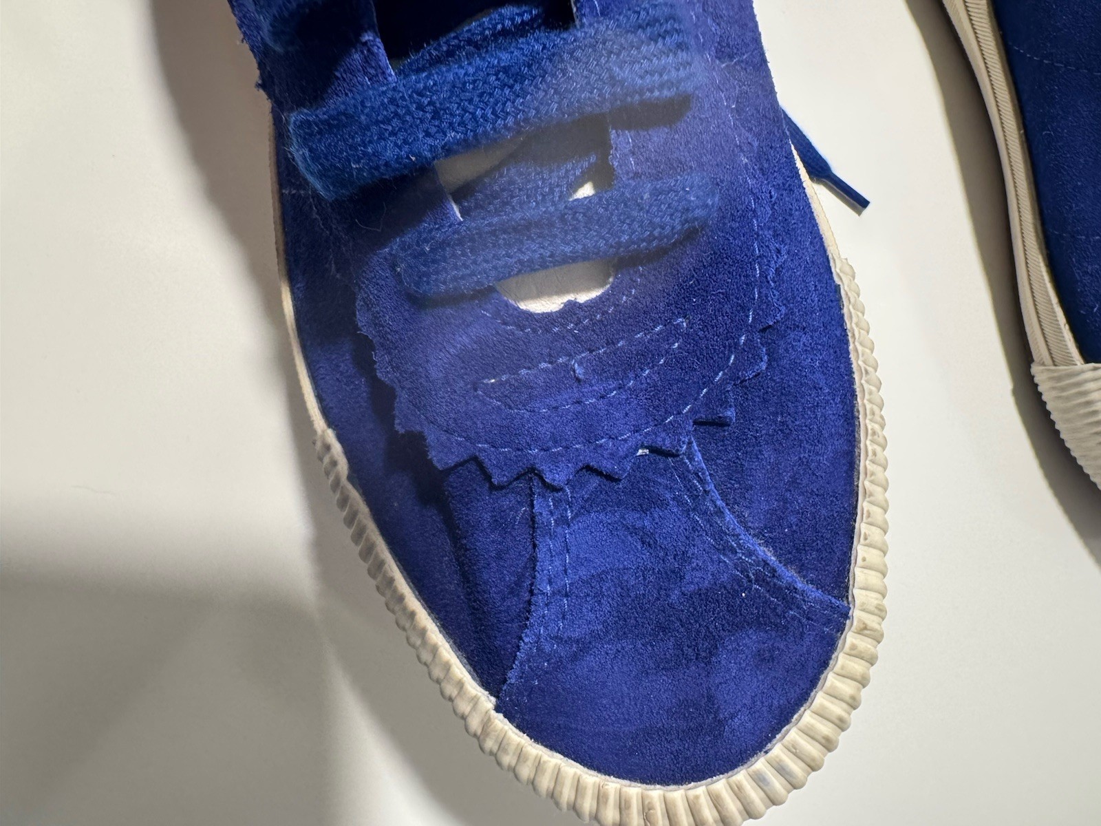 Bimba y Lola Blue Suede Sneakers With Scalloped Upper Women Size 40
