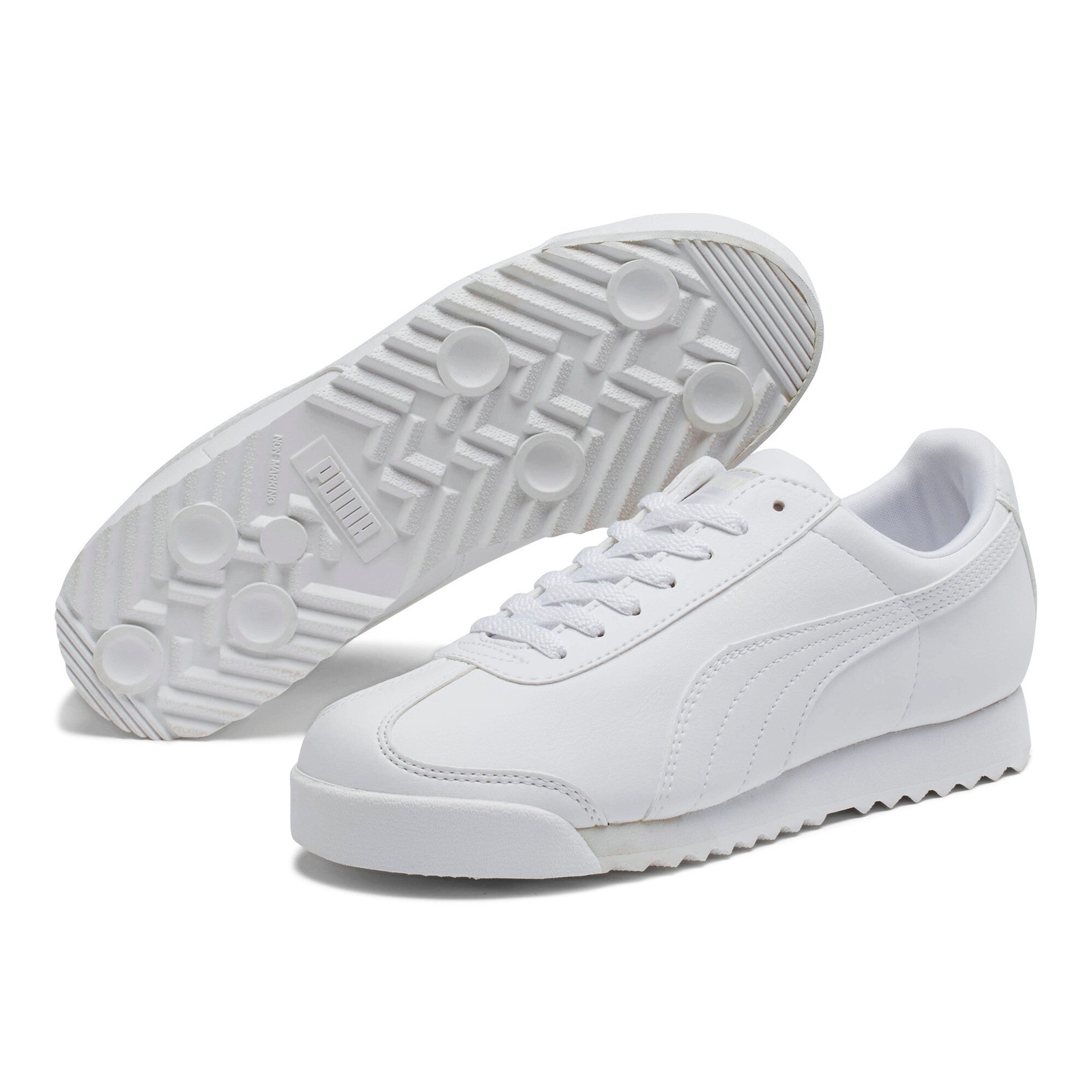 [354259-14] Youth PUMA ROMA BASIC JR ‘WHITE LIGHT GREY’