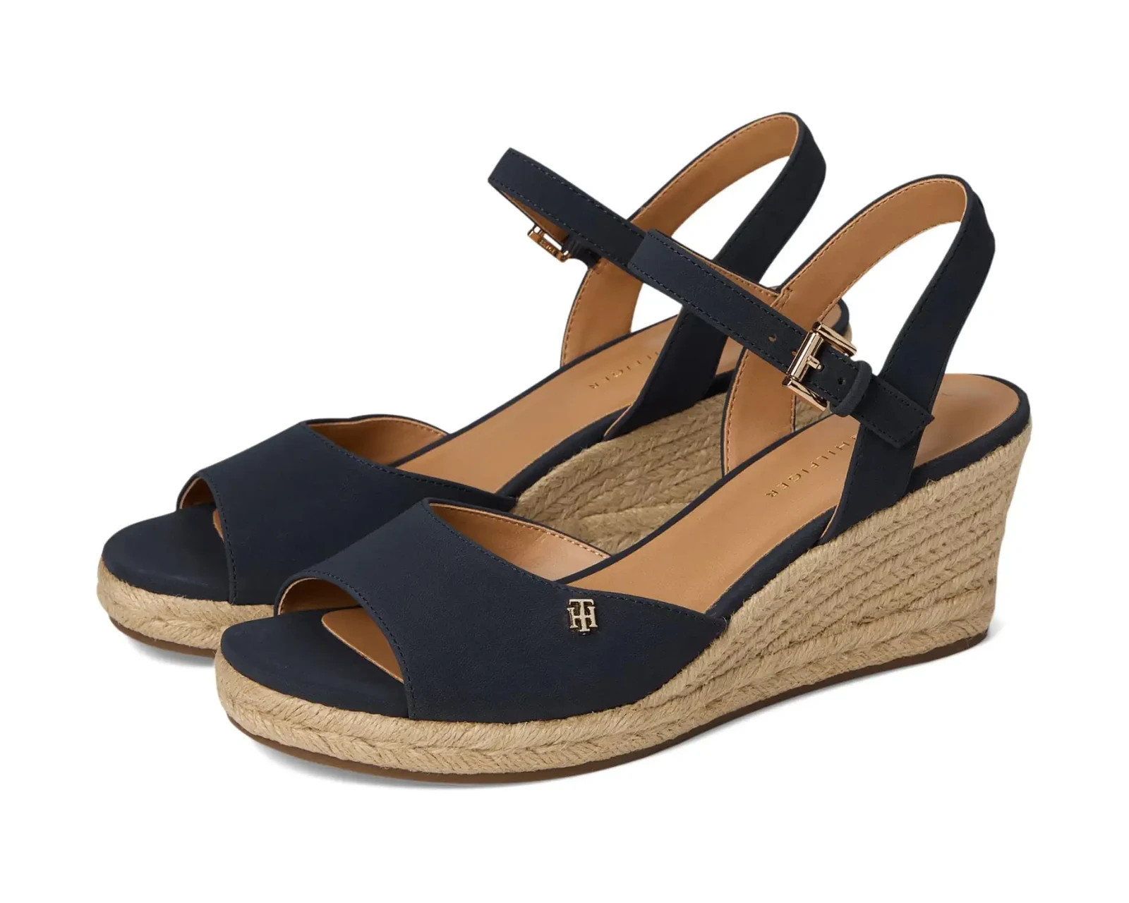 Tommy Hilfiger Navy Espadrille Wedge Sandals – Ankle Strap Size 9M