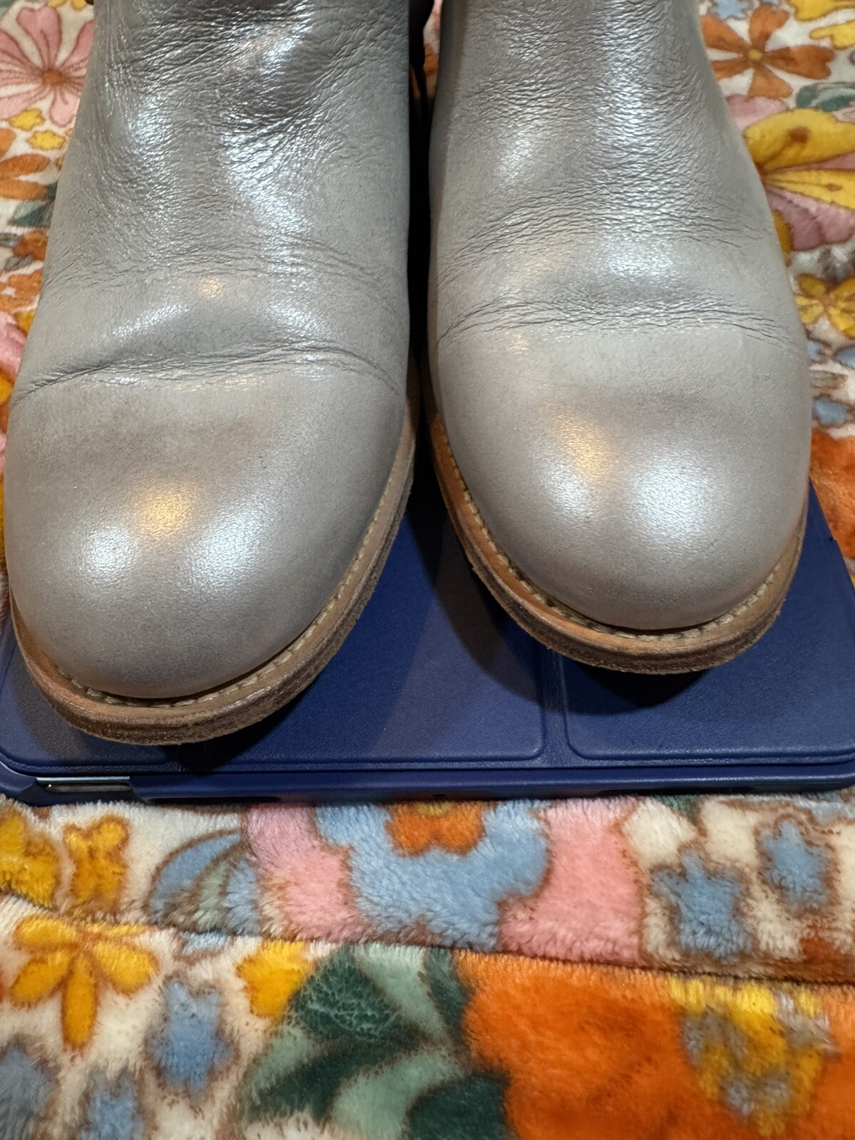 n.d.c. Made by Hand Helene Leather Booties In Light Gray Size 38.5