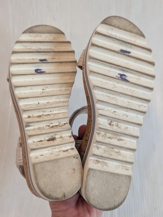 STEVEN NEW YORK Mimich Women’s White Strappy Cork Platform Sandals Size 7.5