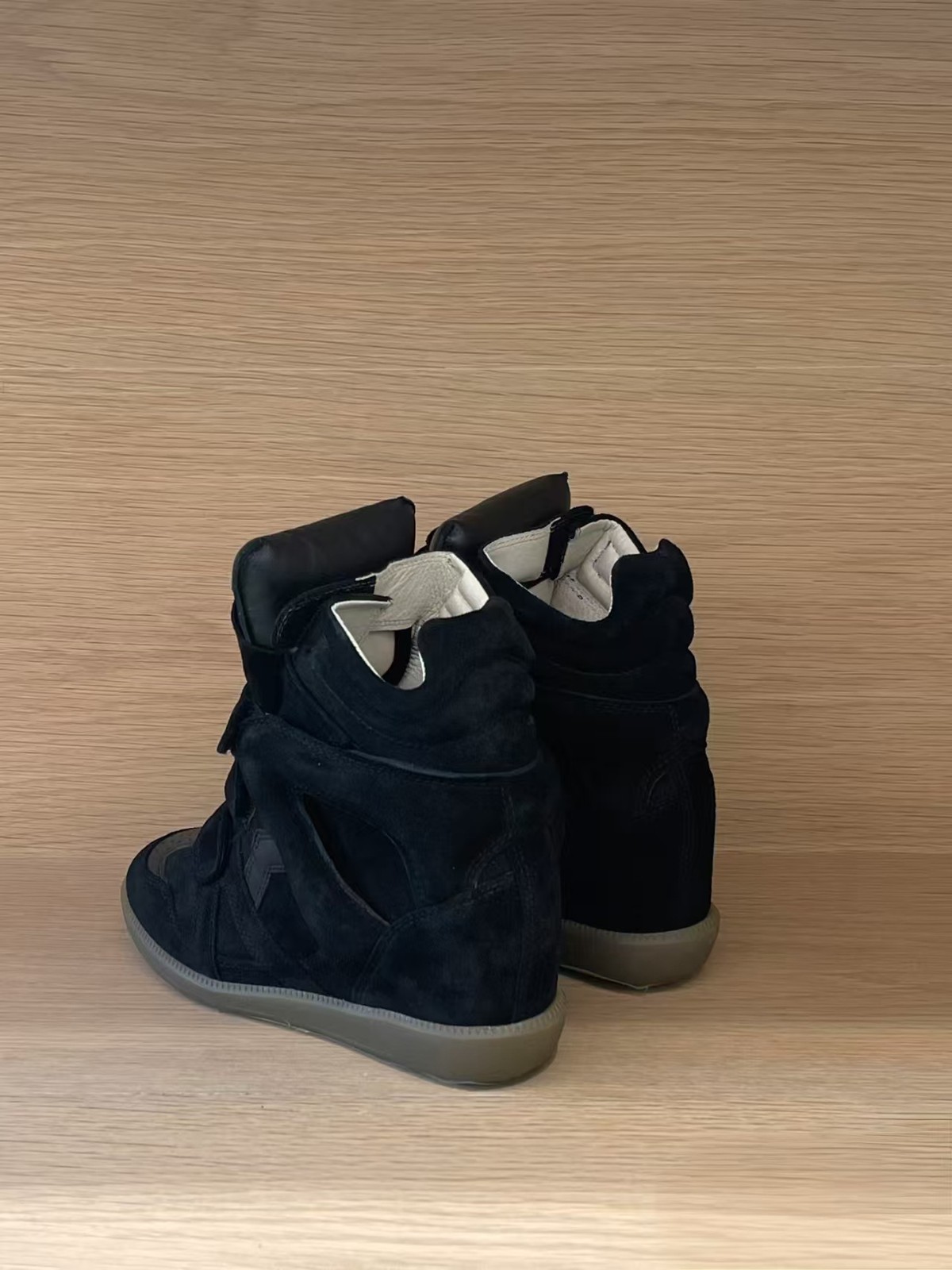 Isabel Marant Women’s Wedge Sole Platform Sneakers Casual Comfortable Black