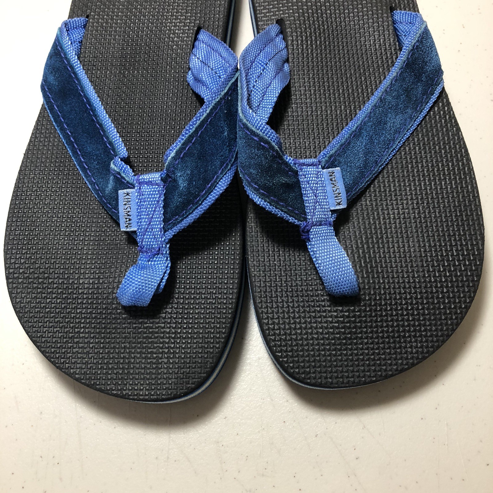 Kinsman 70’s 80’s Thongs Flip Flops Sandals Women’s M (~8.5) Blue Layered Foam