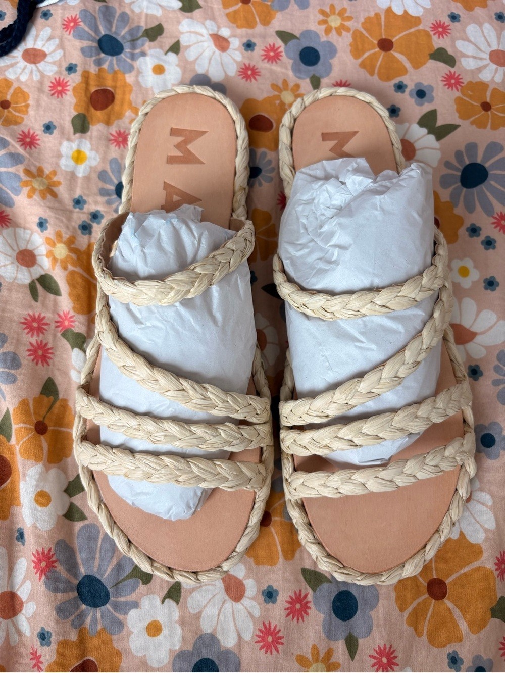 Tuckernuck Manebí Braided Strap Nude Slide Sandals – size 8.5/39