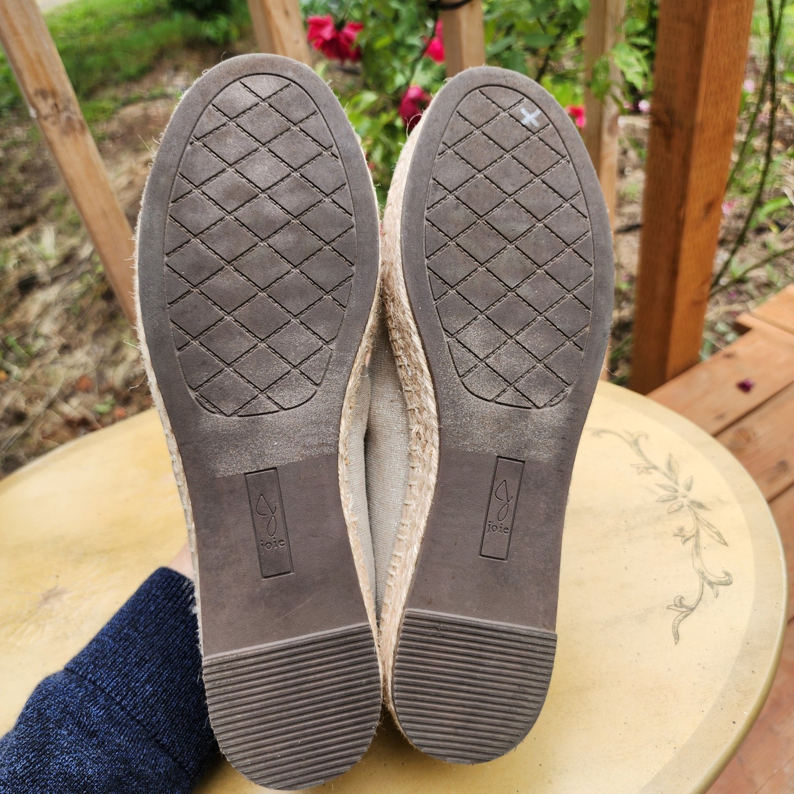 Joie Cara US 10 Cream Ivory Espadrille Slip On Platform Sneakers Casual Travel
