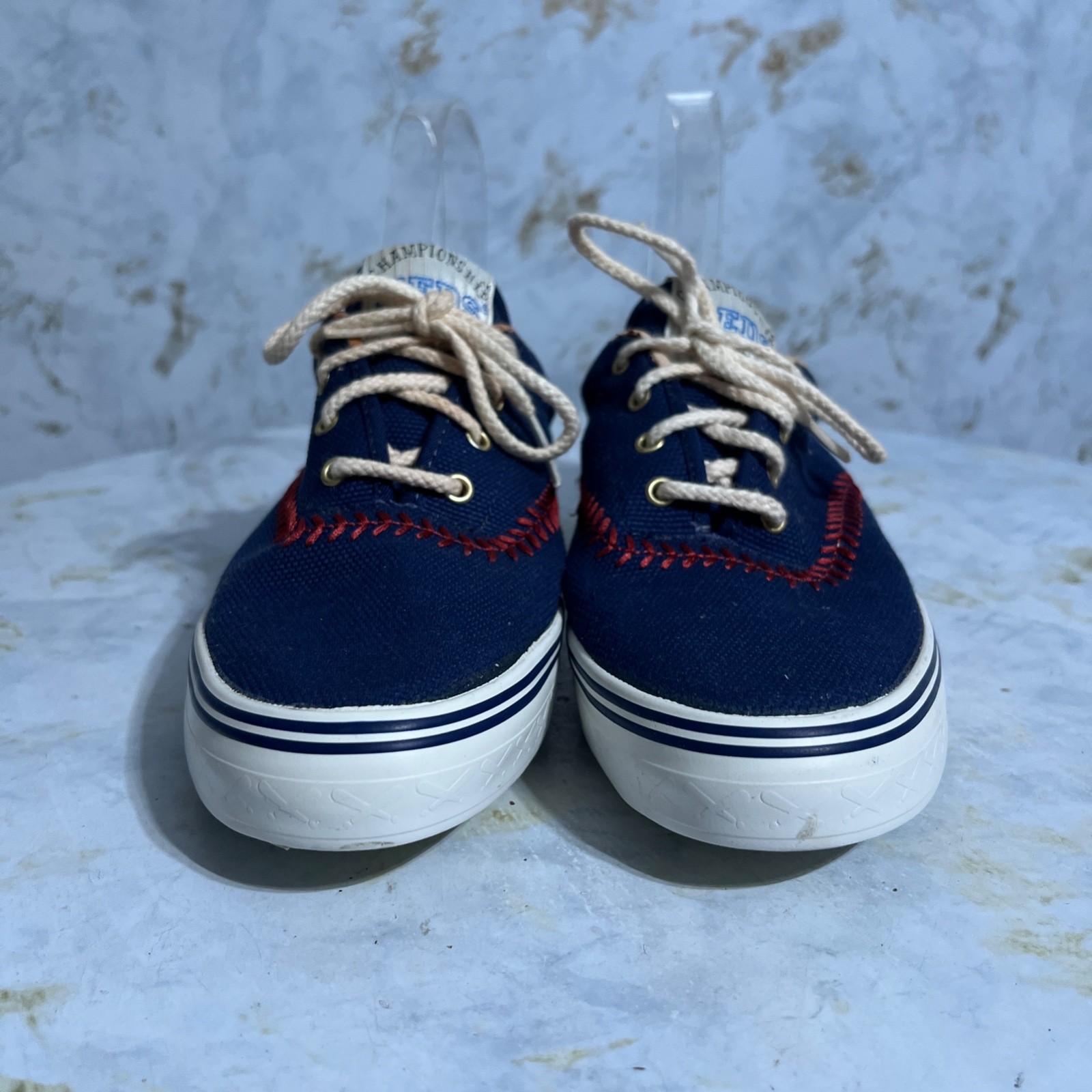 VTG Keds Baseball Women’s Size 7 Shoes Blue Red Casual Low Top Trainer Sneakers