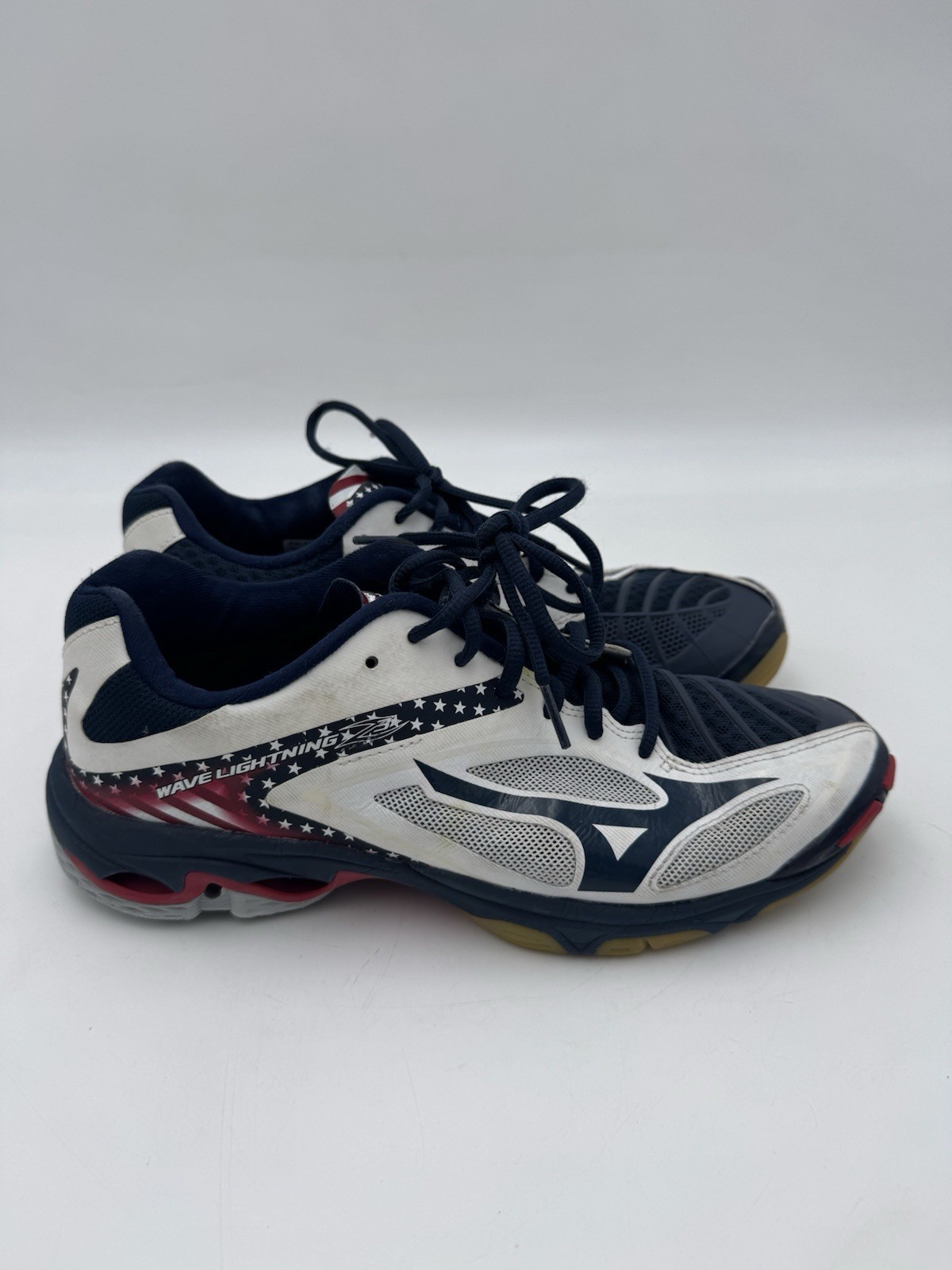 Mizuno Shoes Women’s Wave Lightning Z3 USA Volleyball Red White Blue Size 10