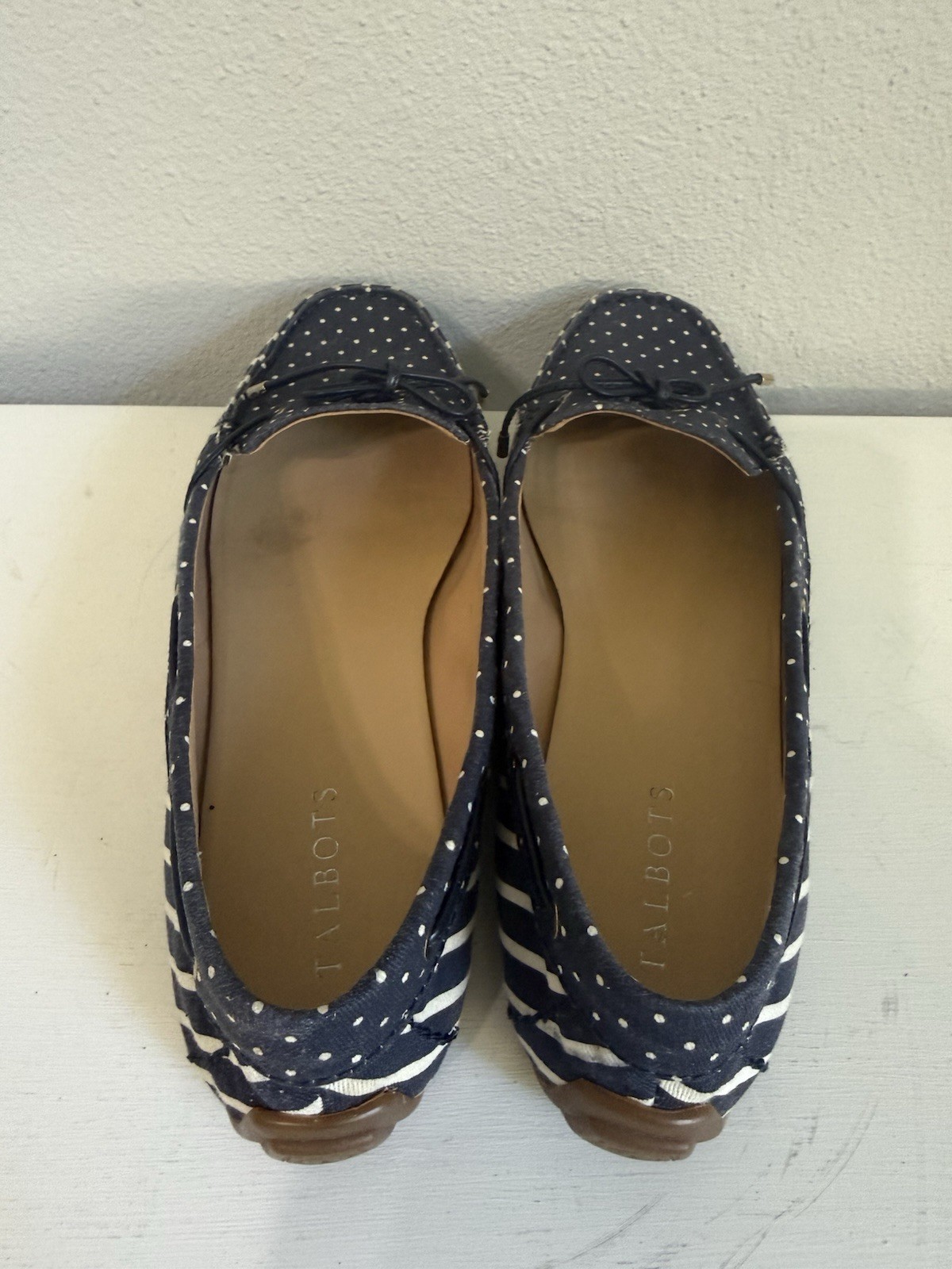 Talbots Moccasins Women’s Casual Drive Flats Slip-Ons Blue/White US Size 9.5