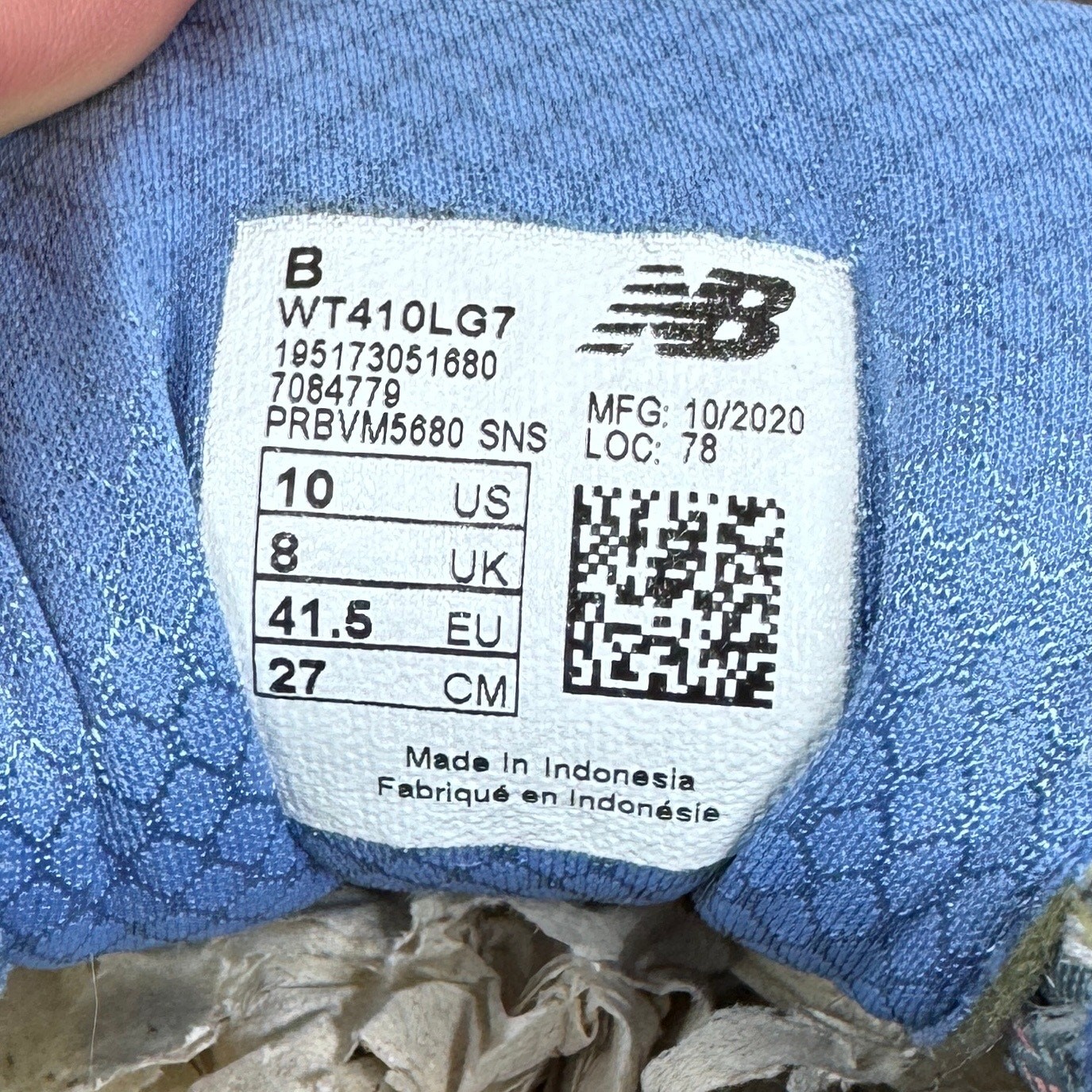 New Balance 410 V7 Trail Shoes Womens 10 Mens 8.5 Blue Gray Walking Sneakers