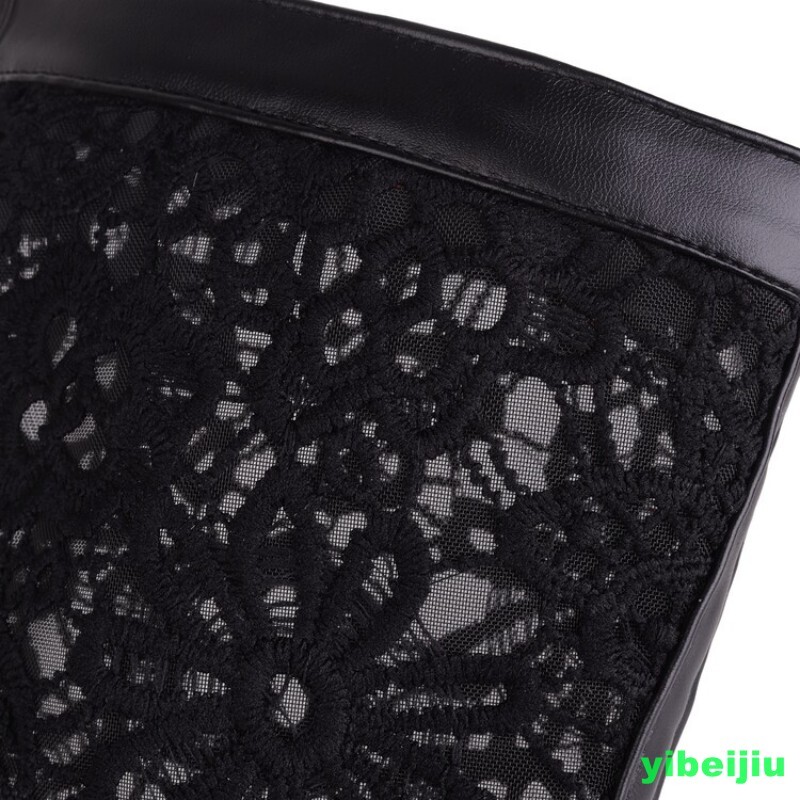 Women’s Knee High Lace Flower Boots Platform Chunky Heel Summer Shoes Lady Mesh